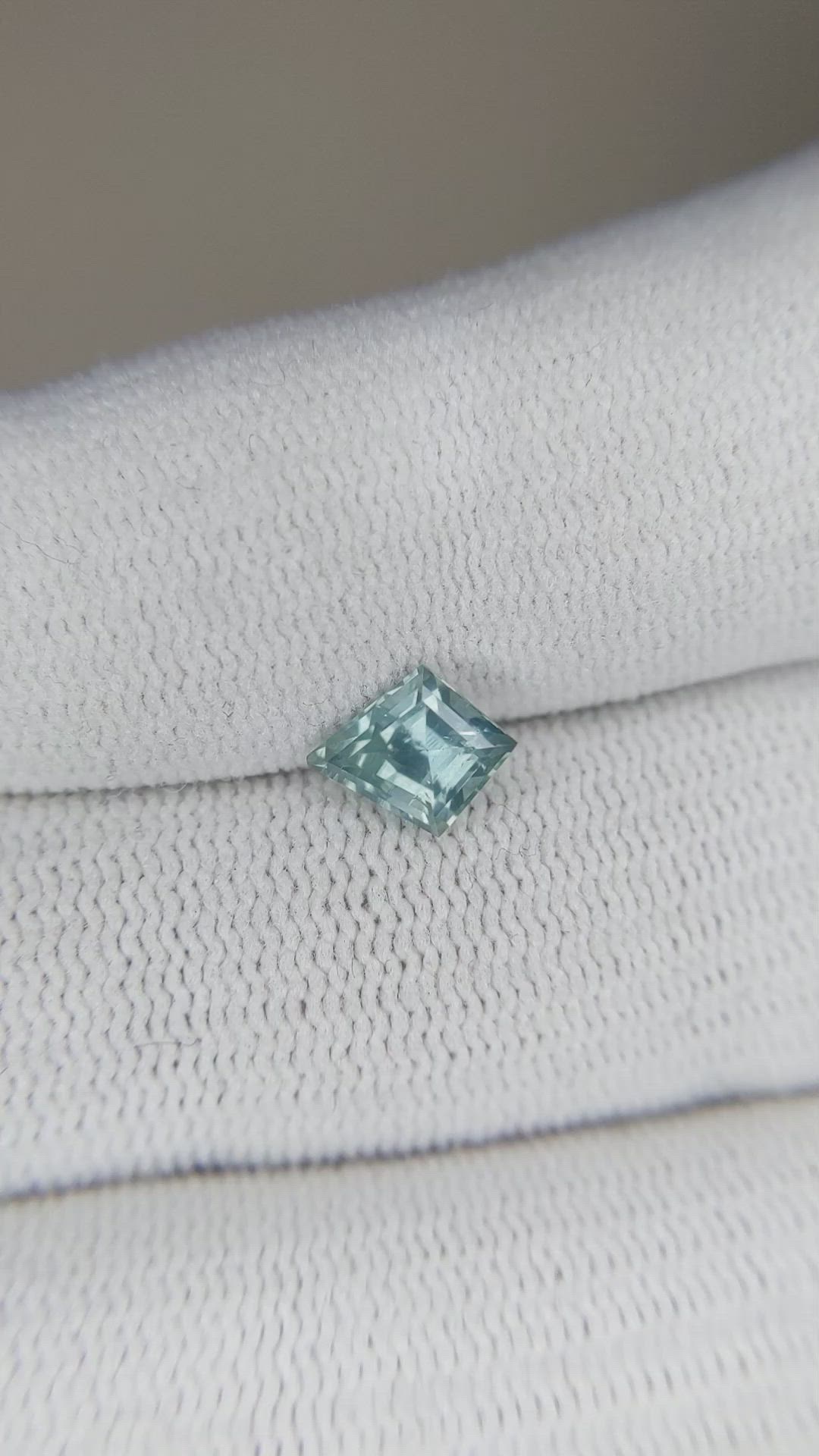 0.97 Ct. Bluish Green Sapphire from Montana Size Video