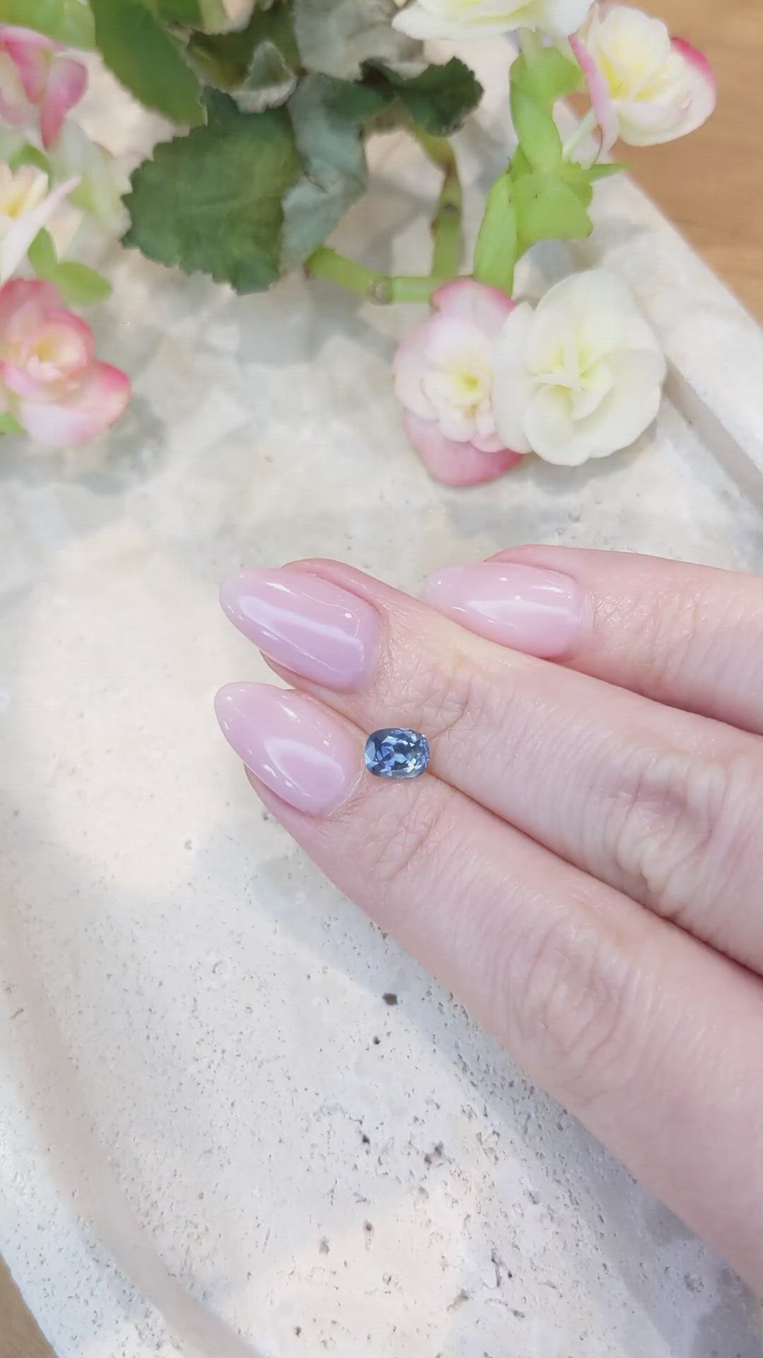 0.98 Ct. Blue Sapphire from Montana Size Video