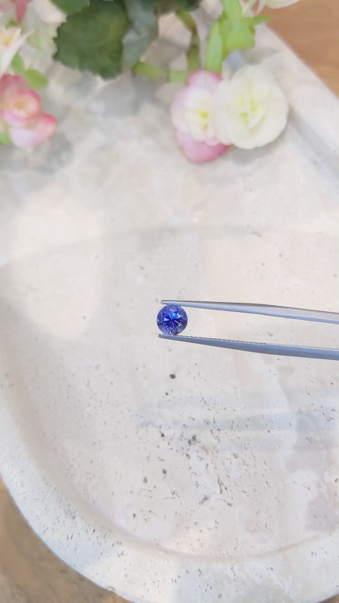1.15 Ct. Purplish Blue Sapphire from Montana Size Video