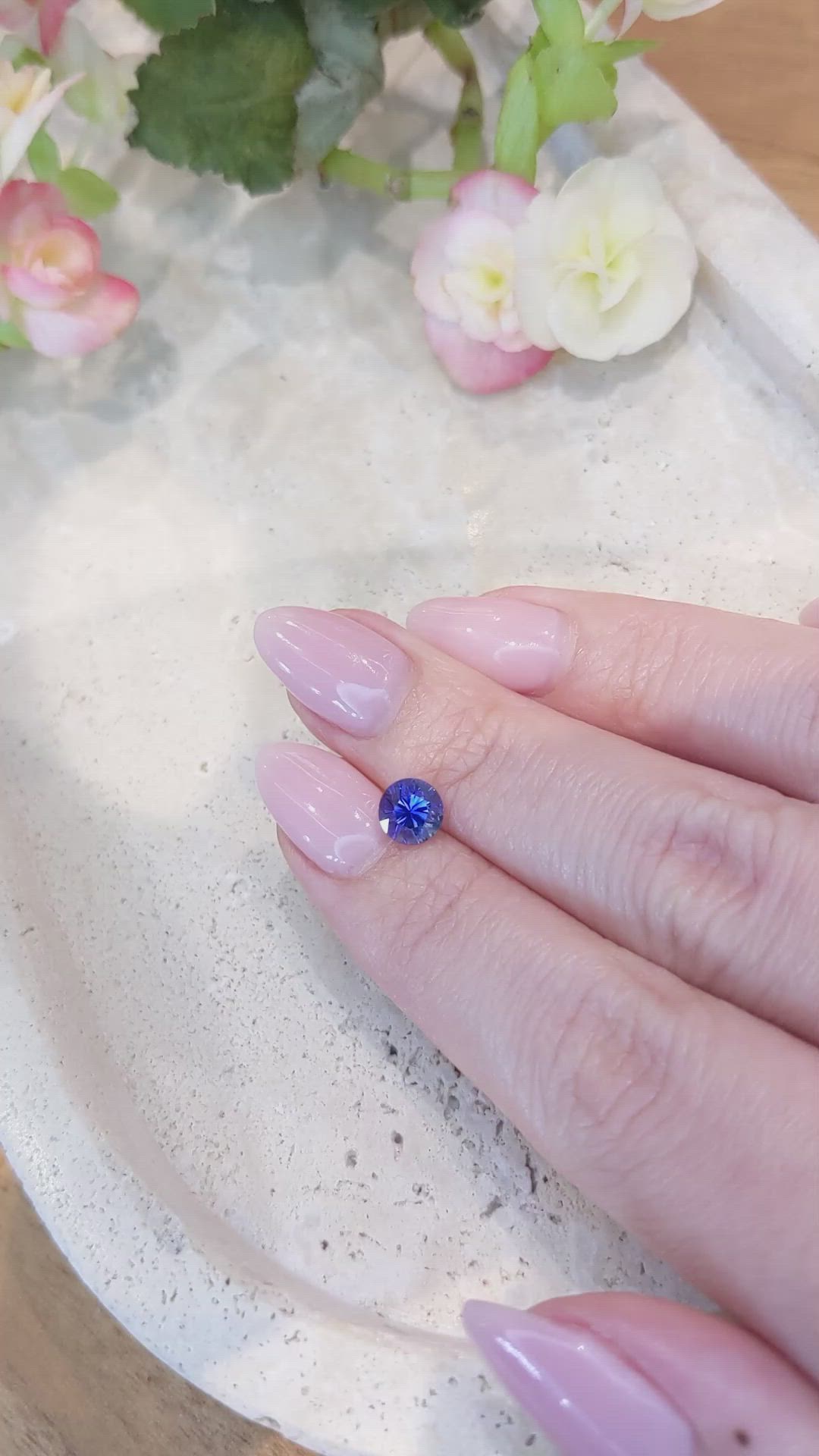 1.15 Ct. Purplish Blue Sapphire from Montana Size Video