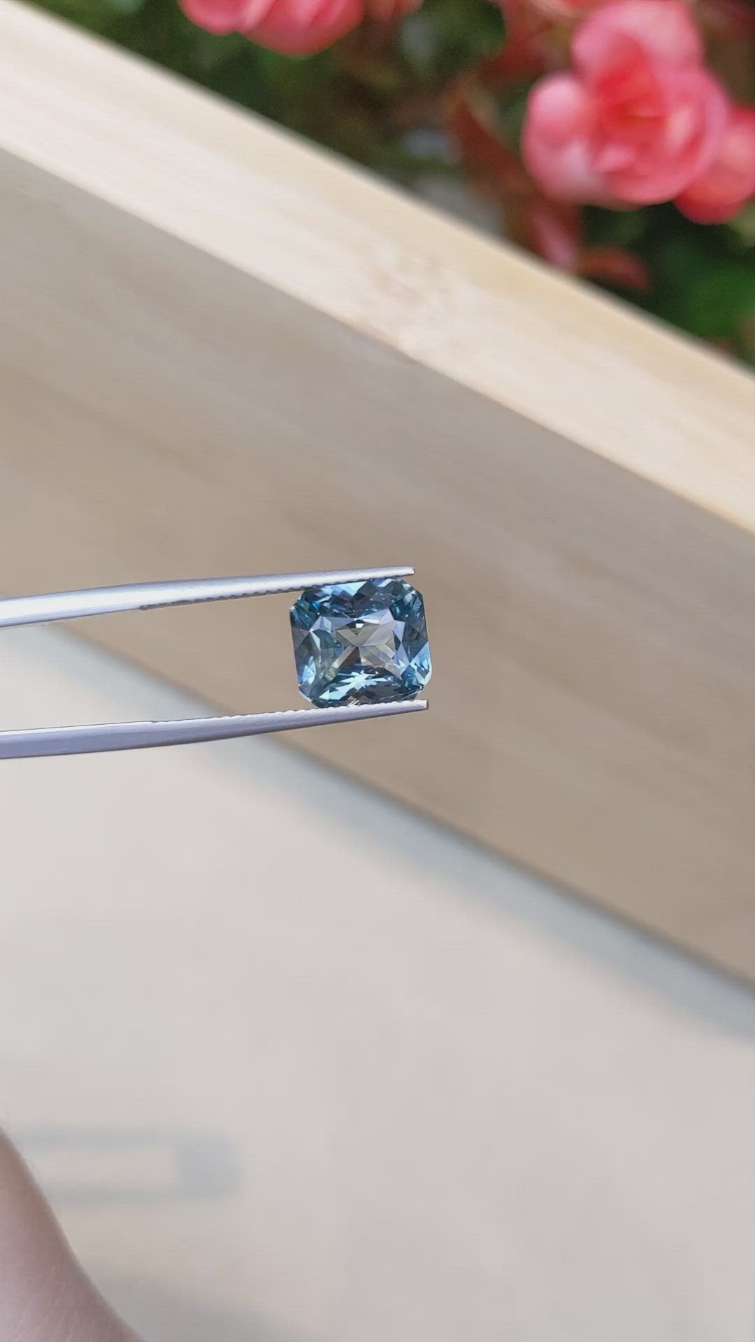 6.02 Ct. Greenish Blue Sapphire from Ceylon (Sri Lanka) Size Video