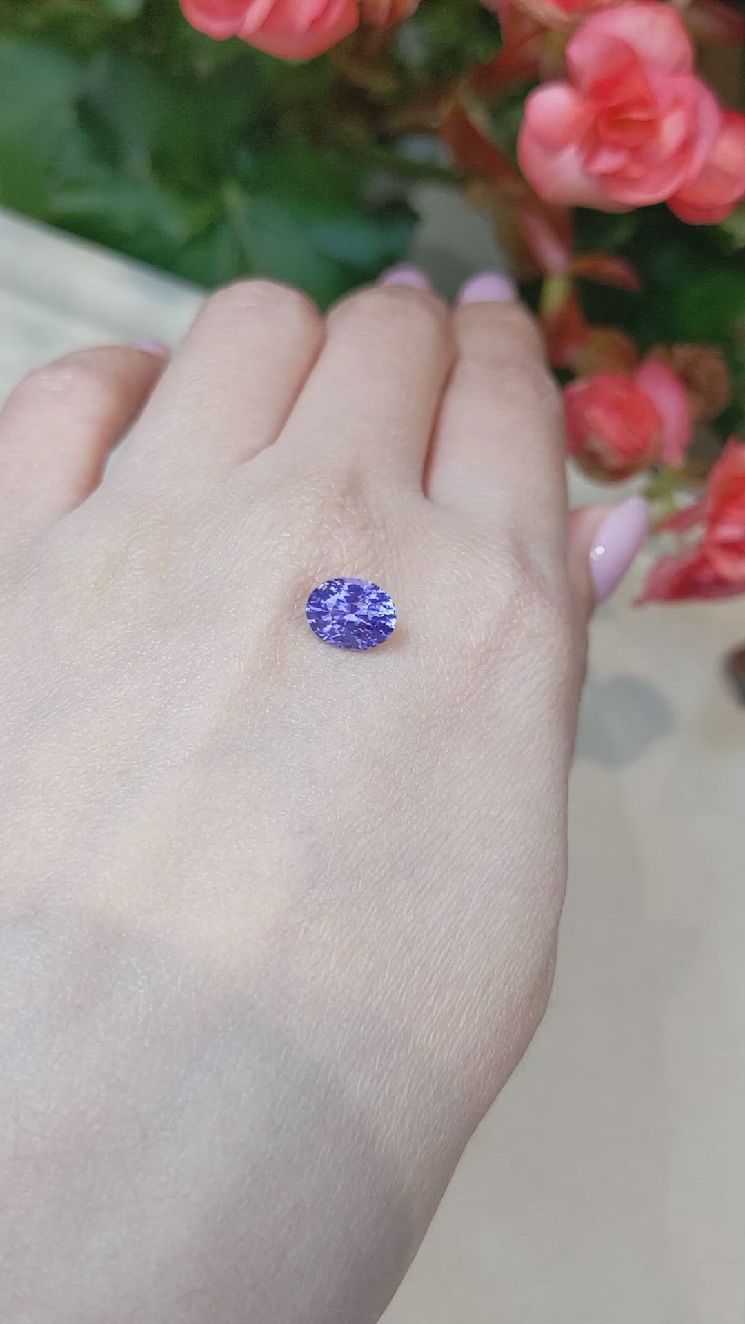 2.17 Ct. Purple Sapphire from Ceylon (Sri Lanka) Size Video