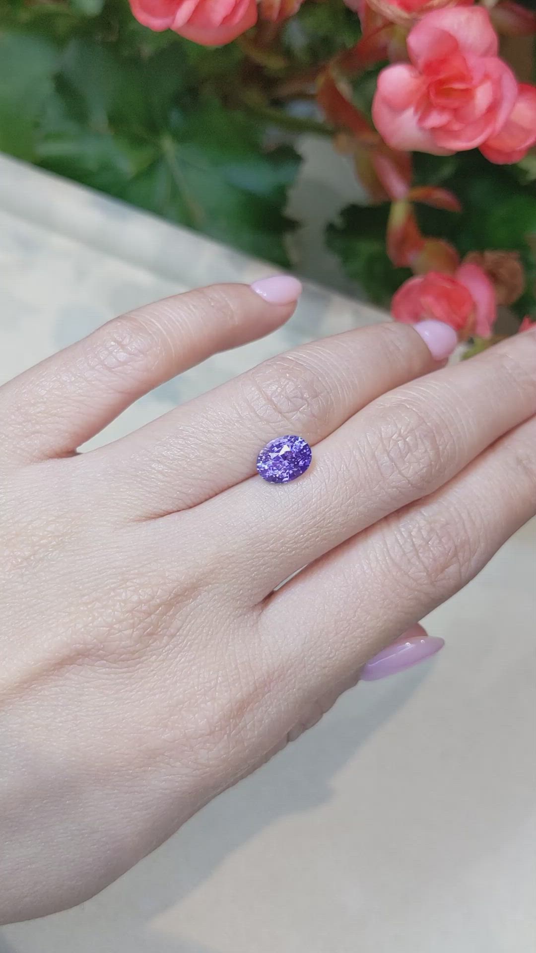 2.17 Ct. Purple Sapphire from Ceylon (Sri Lanka) Size Video