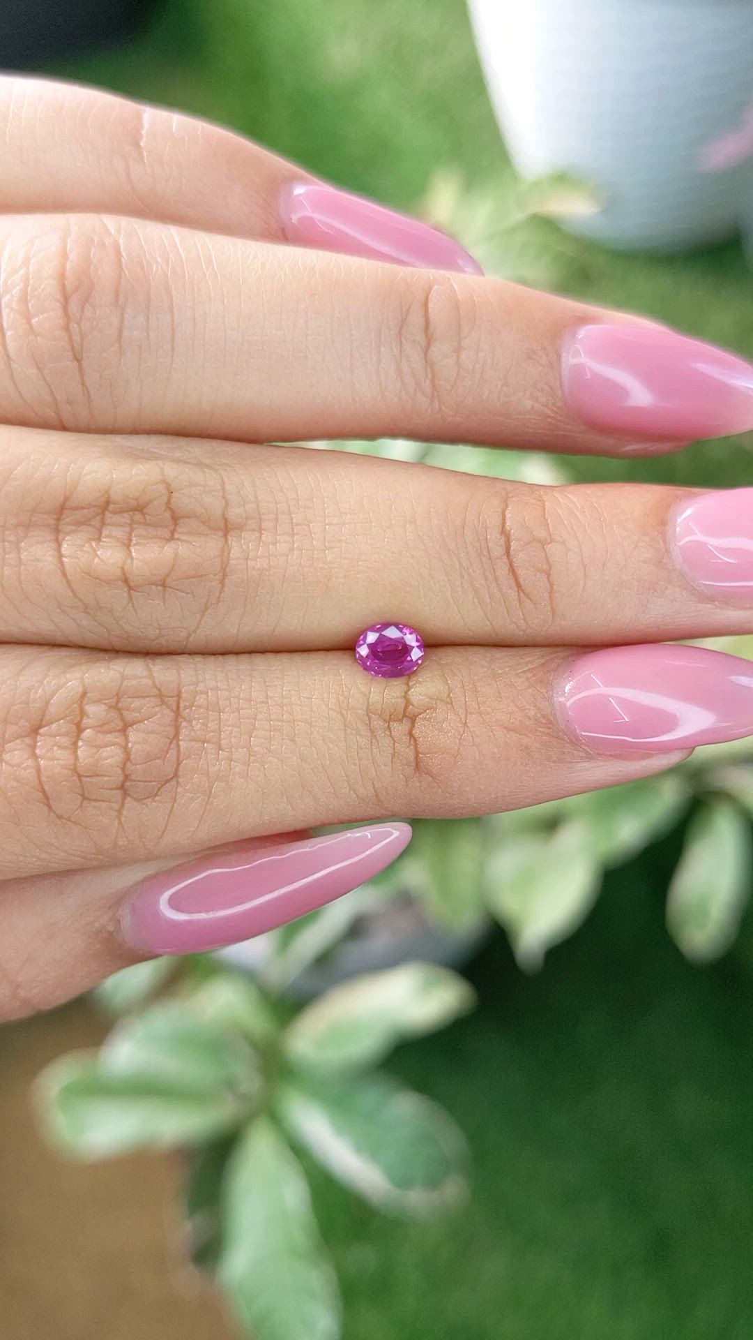 0.42 Ct. Pink Sapphire from Ceylon (Sri Lanka) Size Video