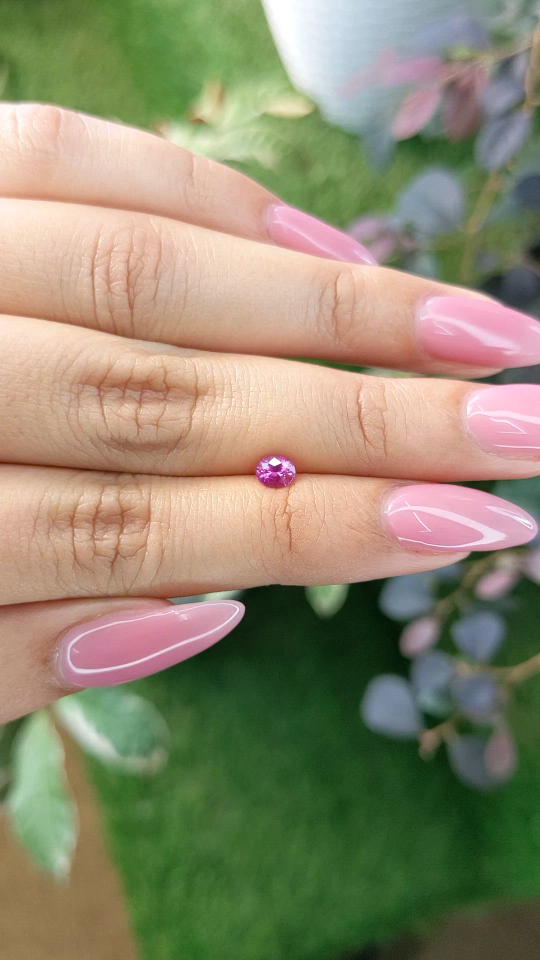 0.48 Ct. Purplish Pink Sapphire from Ceylon (Sri Lanka) Size Video