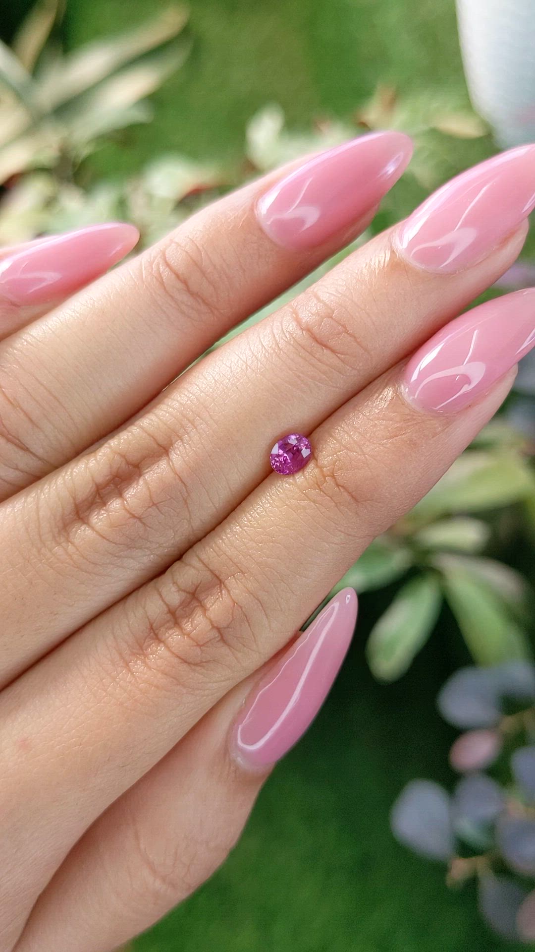 0.48 Ct. Purplish Pink Sapphire from Ceylon (Sri Lanka) Size Video