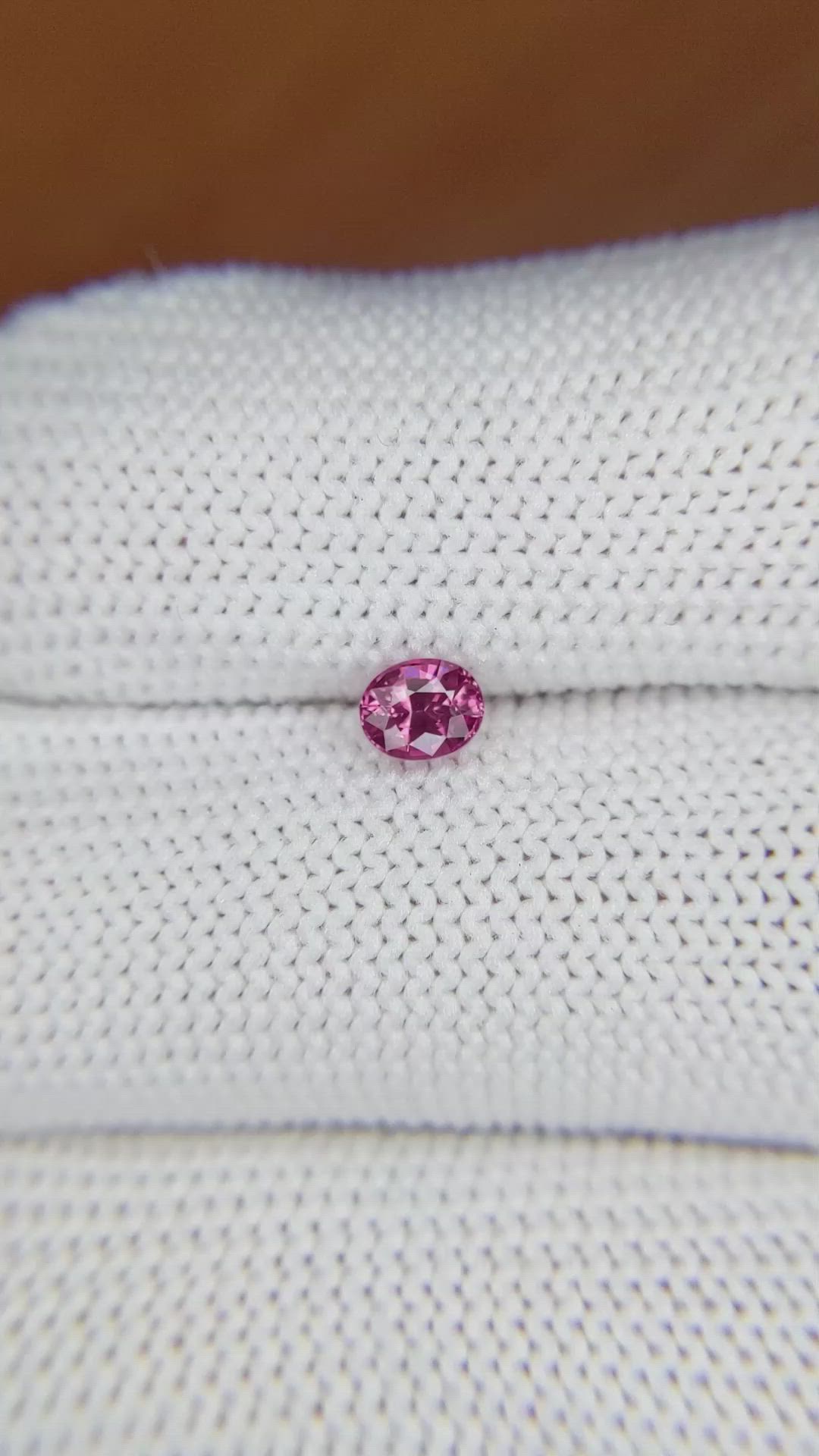0.48 Ct. Purplish Pink Sapphire from Ceylon (Sri Lanka) Size Video