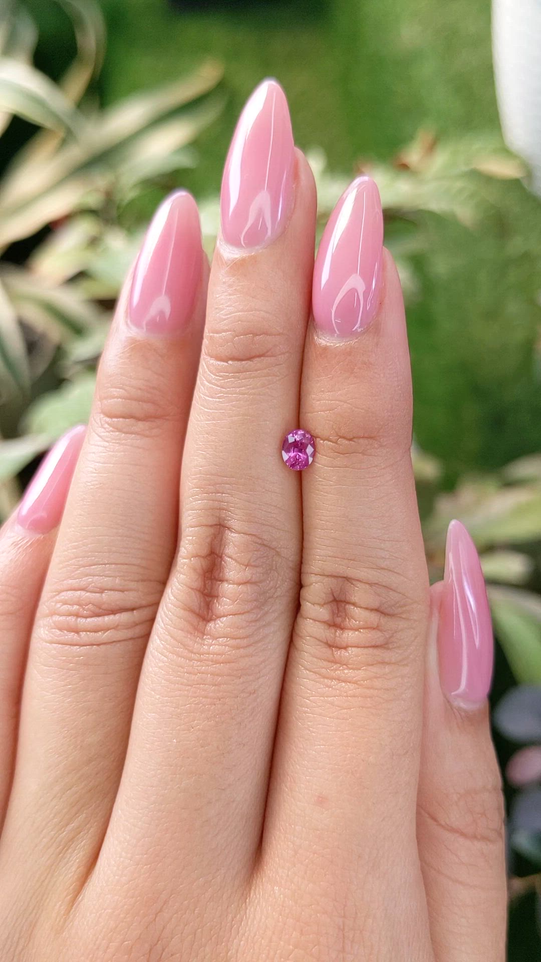 0.48 Ct. Purplish Pink Sapphire from Ceylon (Sri Lanka) Size Video