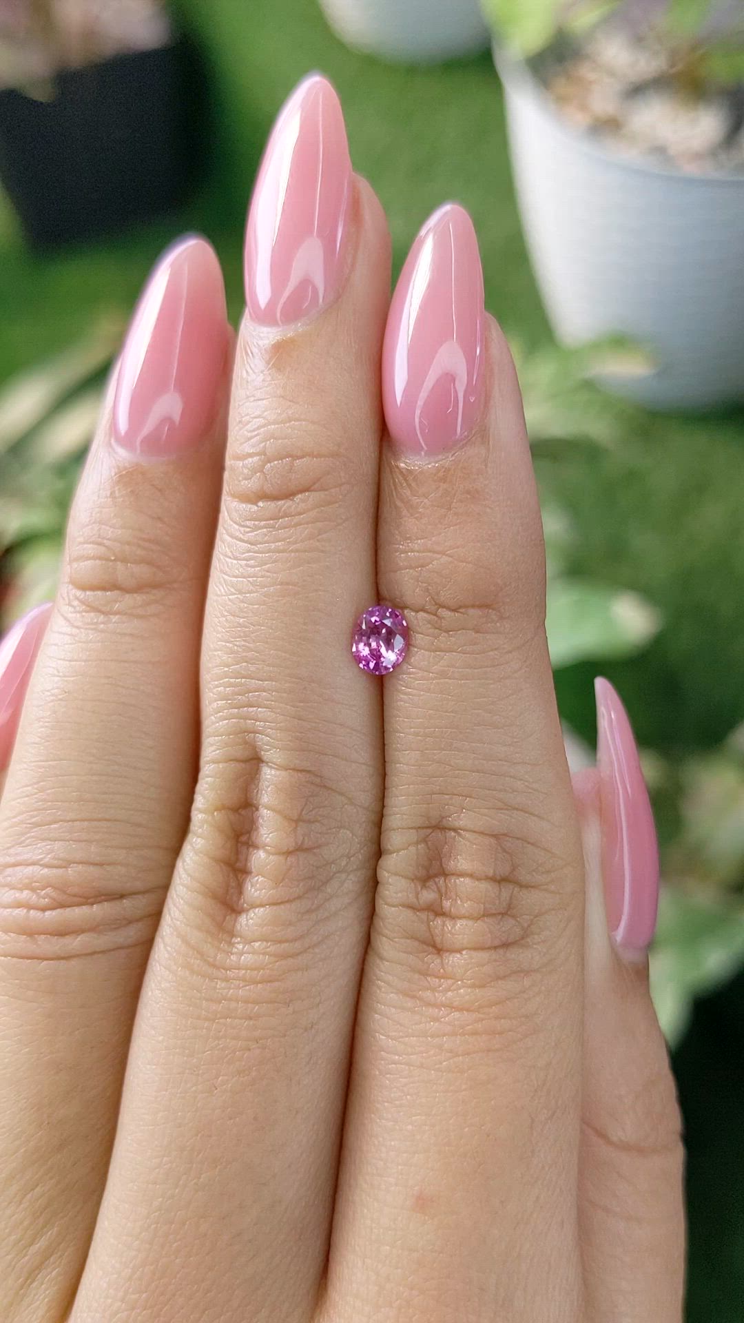 0.44 Ct. Purplish Pink Sapphire from Ceylon (Sri Lanka) Size Video