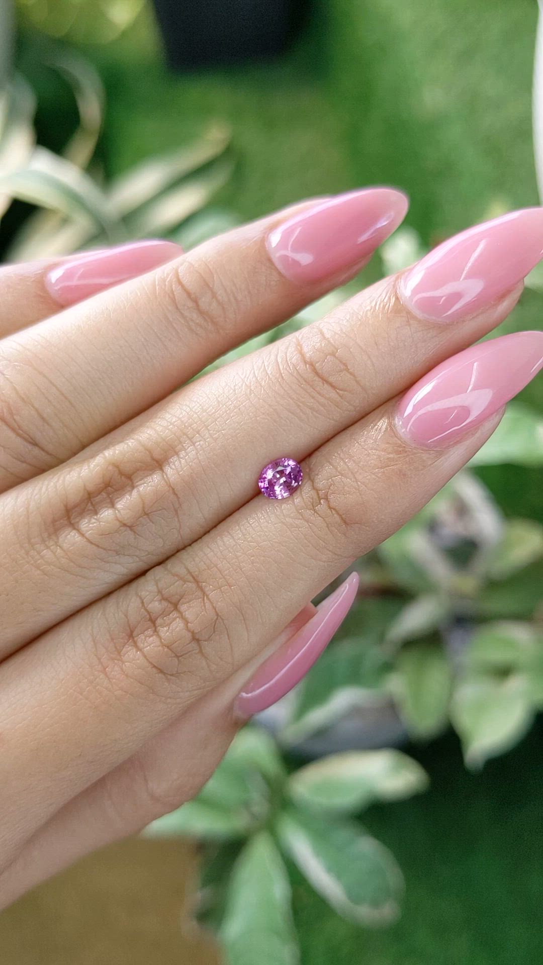 0.44 Ct. Purplish Pink Sapphire from Ceylon (Sri Lanka) Size Video