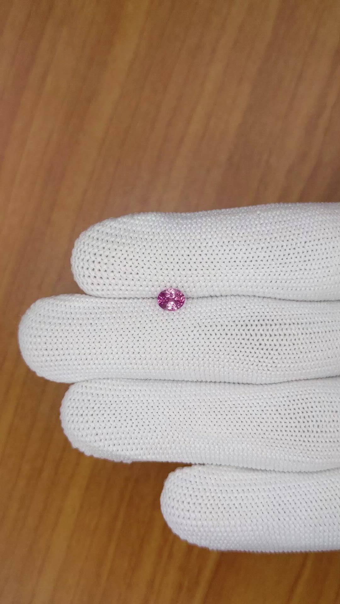 0.44 Ct. Purplish Pink Sapphire from Ceylon (Sri Lanka) Size Video