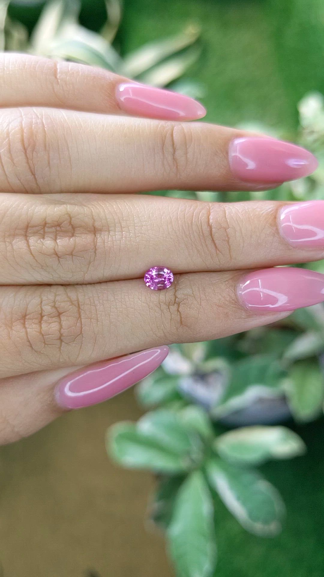 0.44 Ct. Purplish Pink Sapphire from Ceylon (Sri Lanka) Size Video