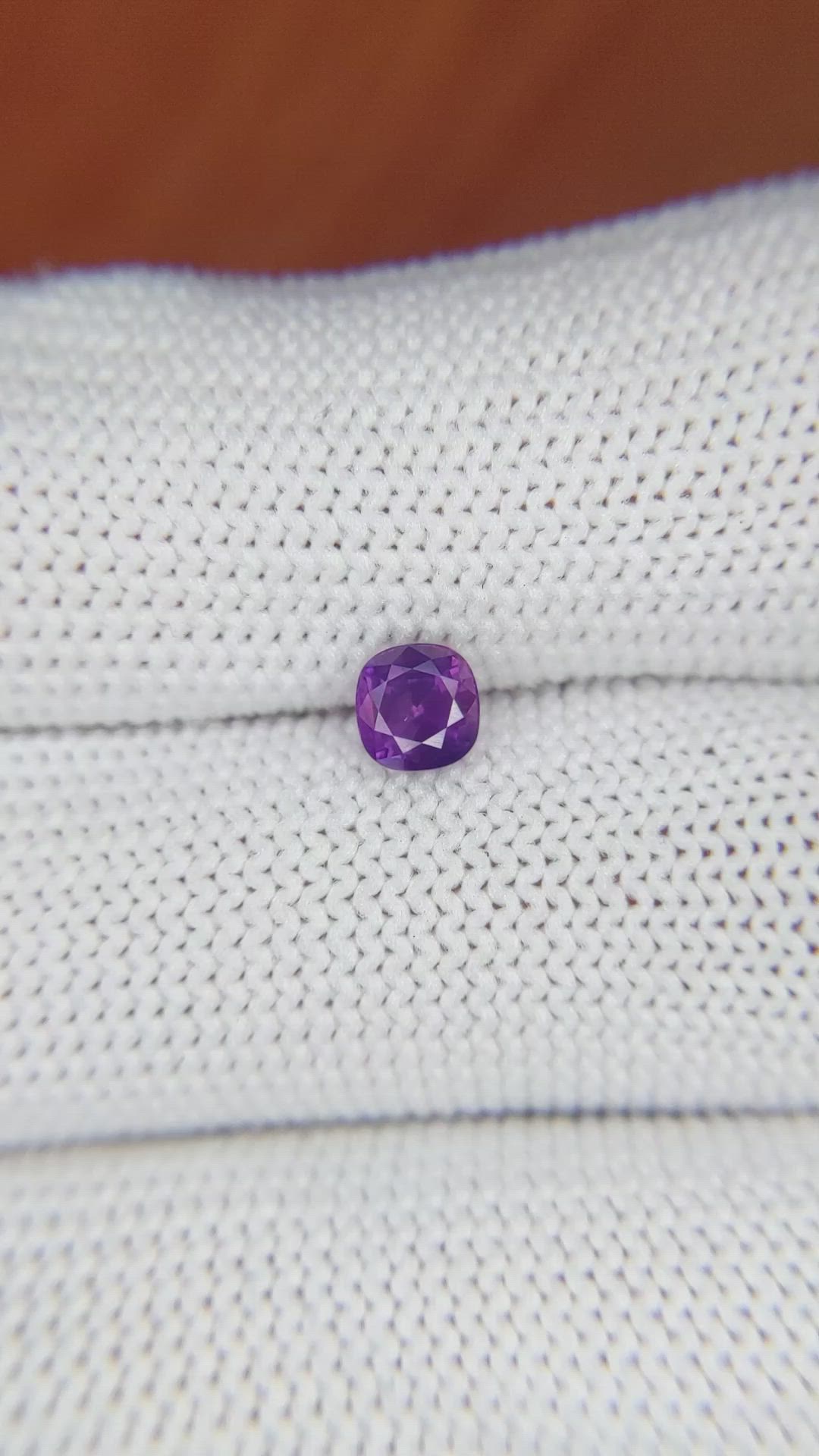 0.70 Ct. Purple Sapphire from Ceylon (Sri Lanka) Size Video