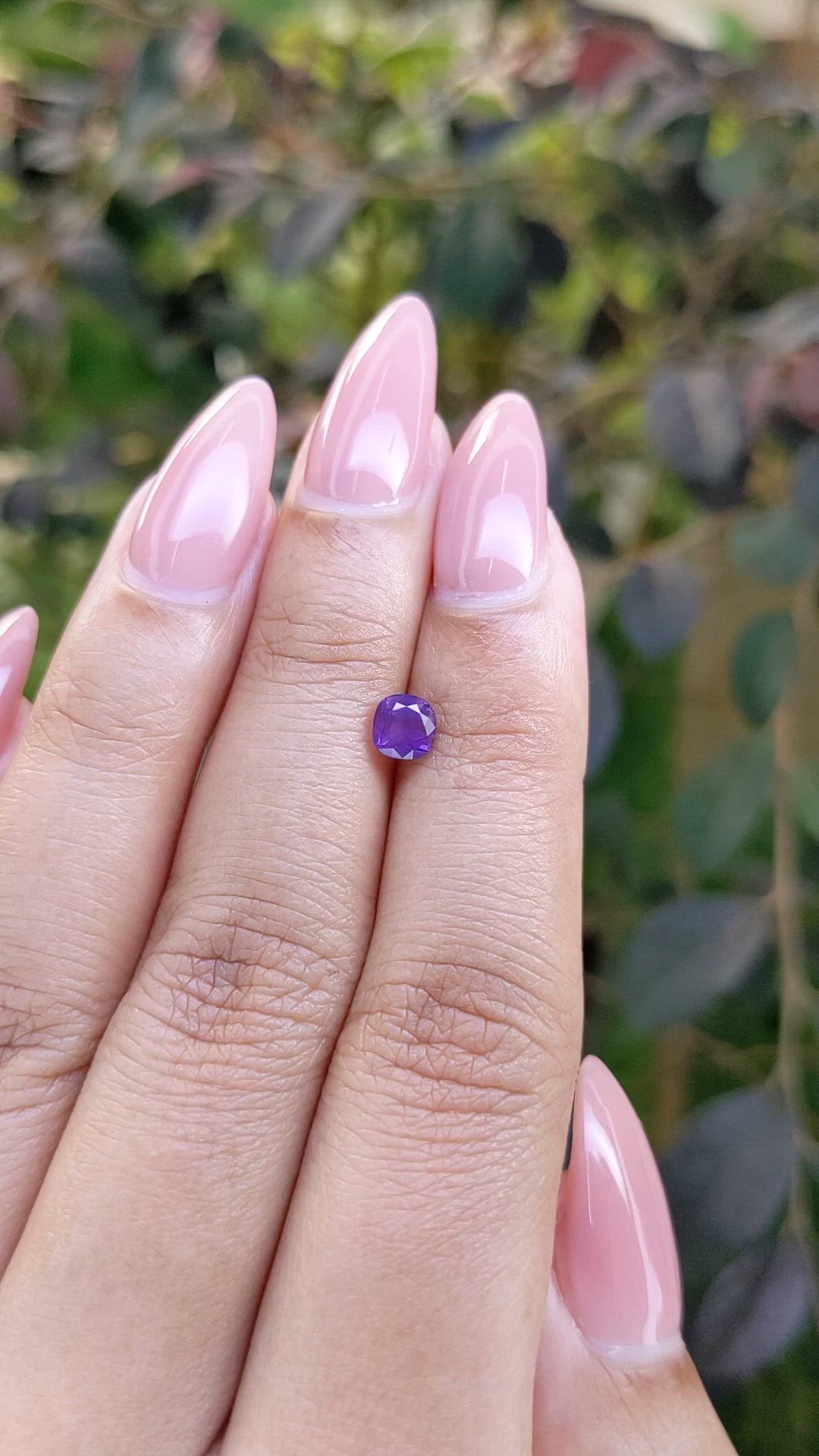 0.70 Ct. Purple Sapphire from Ceylon (Sri Lanka) Size Video