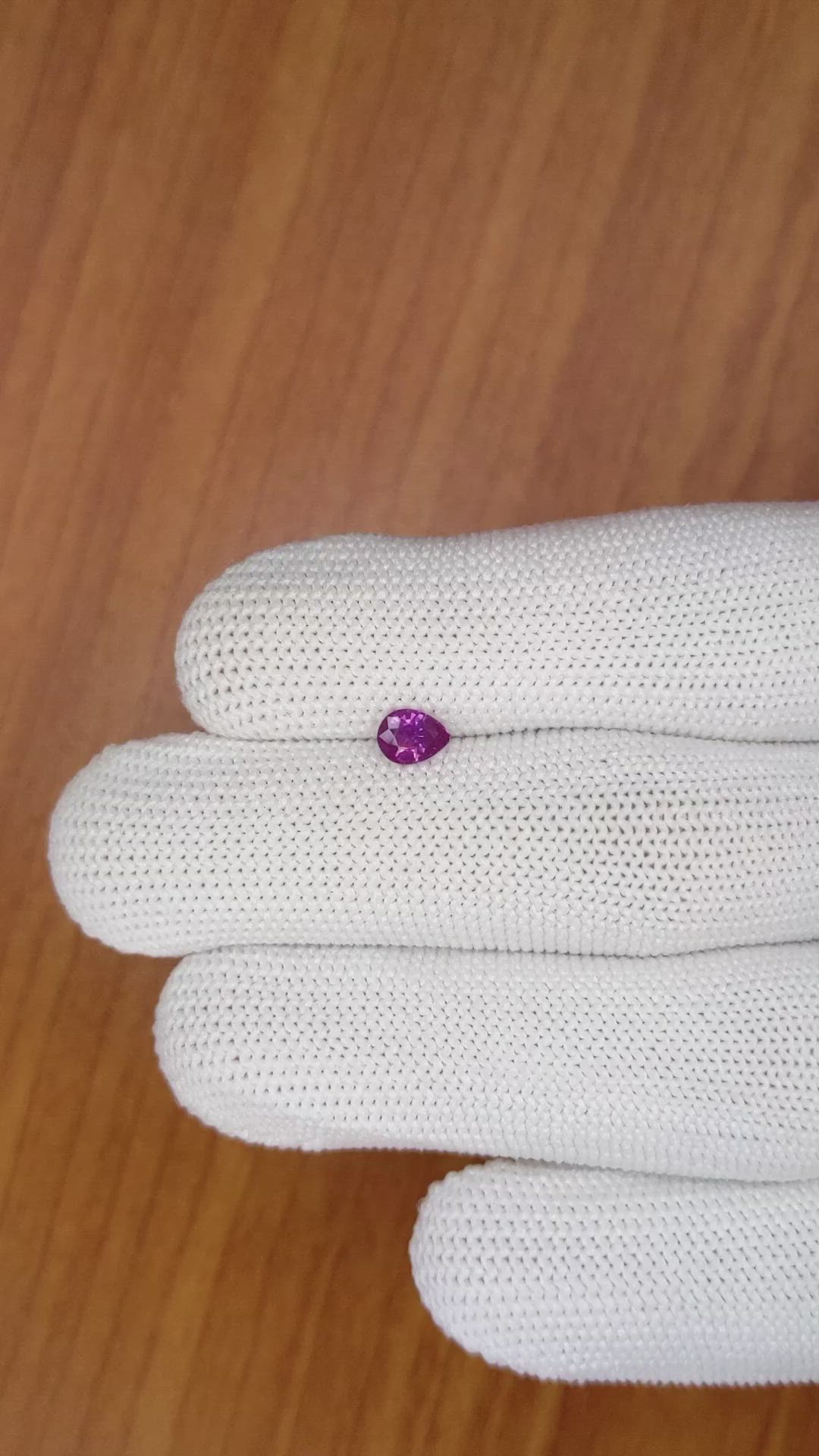 0.48 Ct. Pinkish Purple Sapphire from Ceylon (Sri Lanka) Size Video