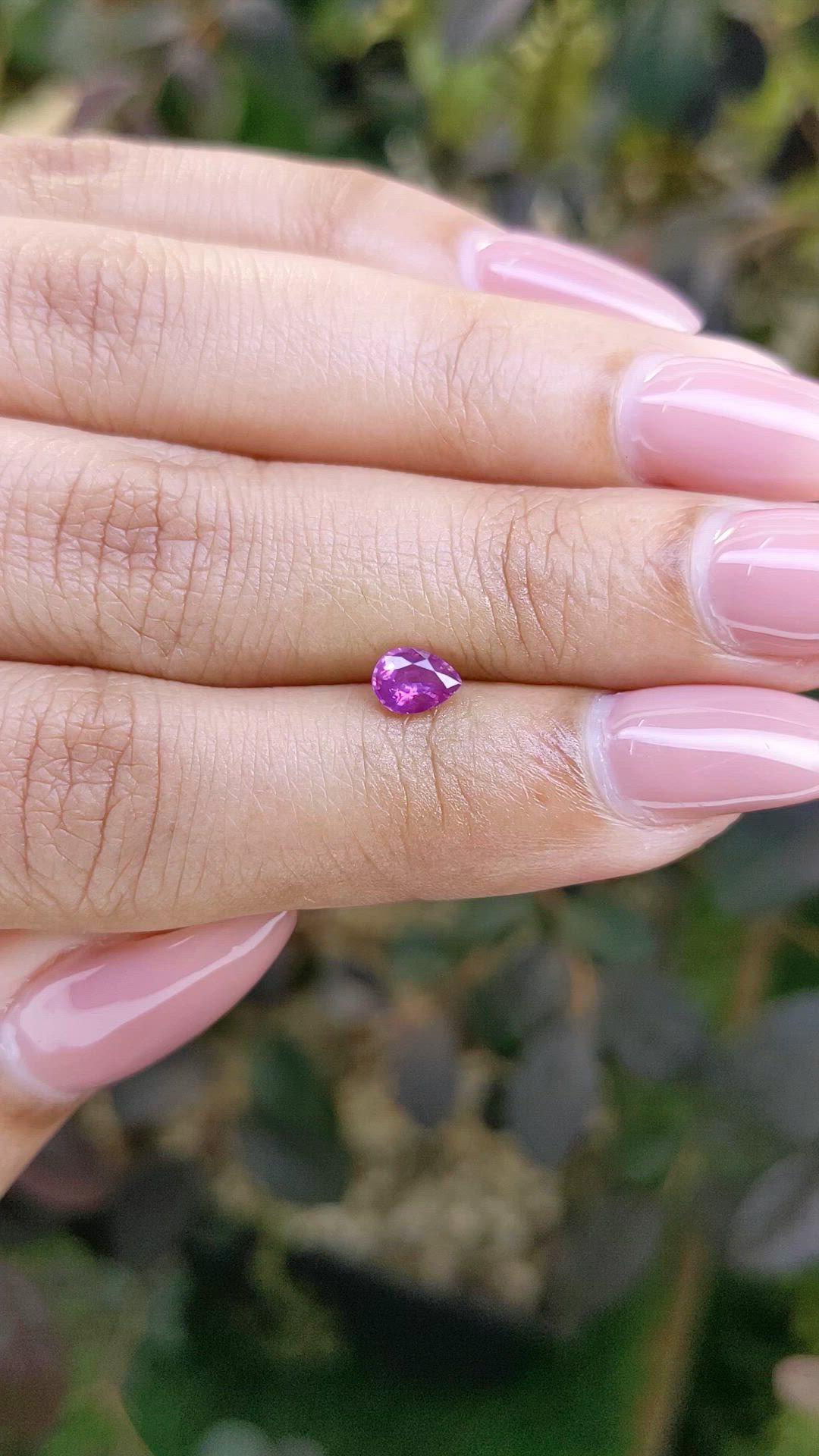 0.48 Ct. Pinkish Purple Sapphire from Ceylon (Sri Lanka) Size Video