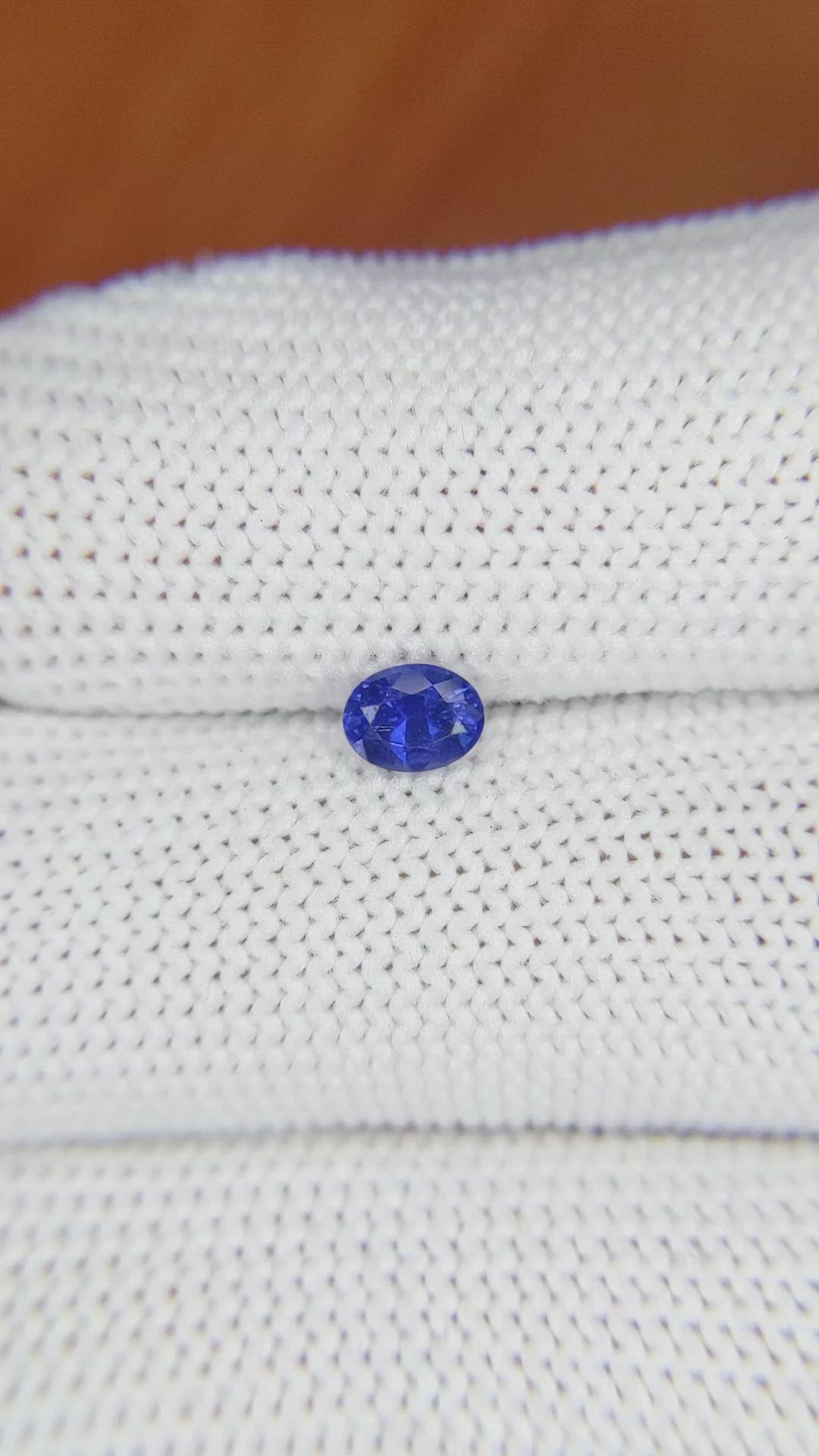 0.48 Ct. Blue Sapphire from Ceylon (Sri Lanka) Size Video