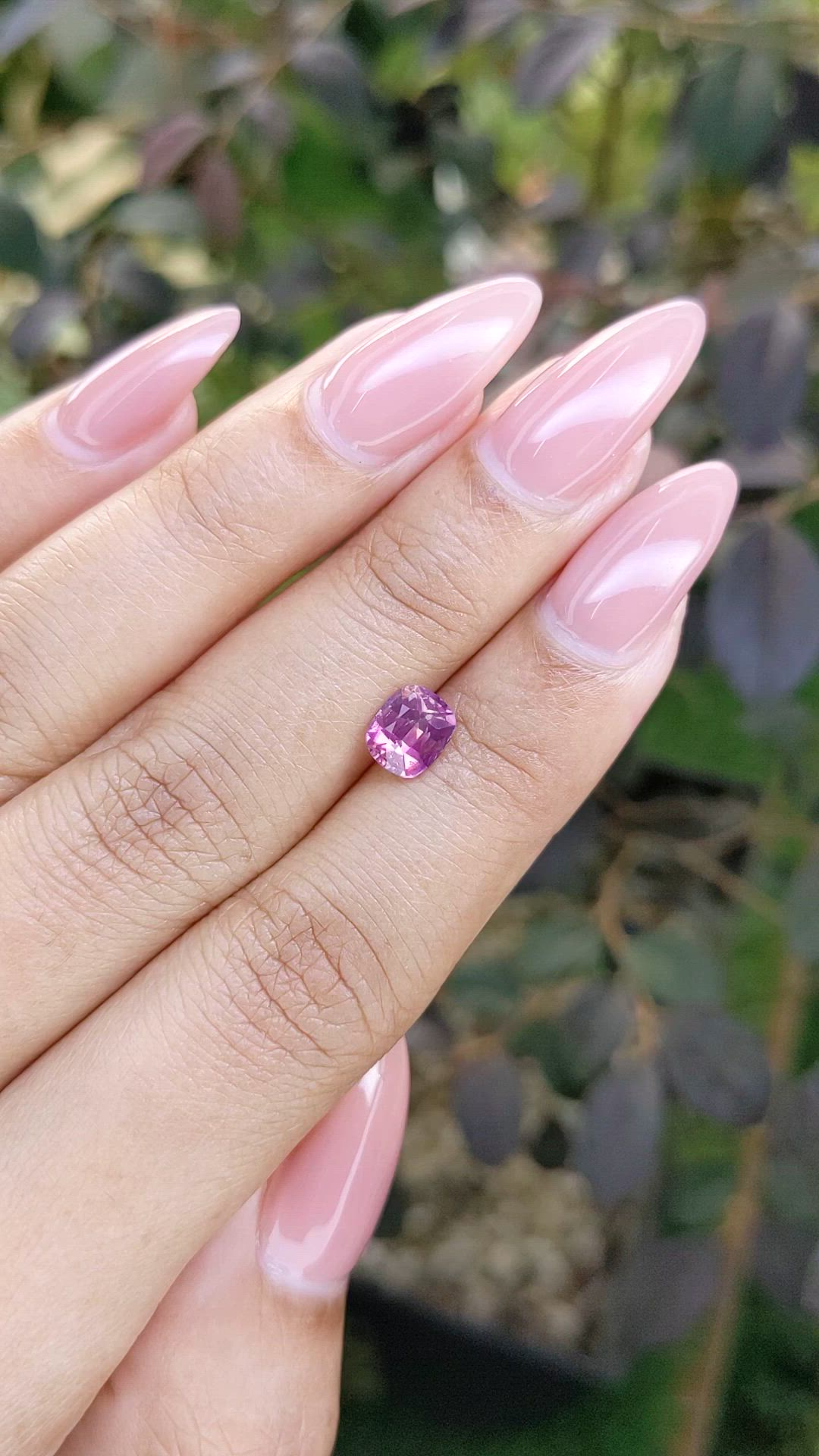 1.20 Ct. Purplish Pink Sapphire from Ceylon (Sri Lanka) Size Video