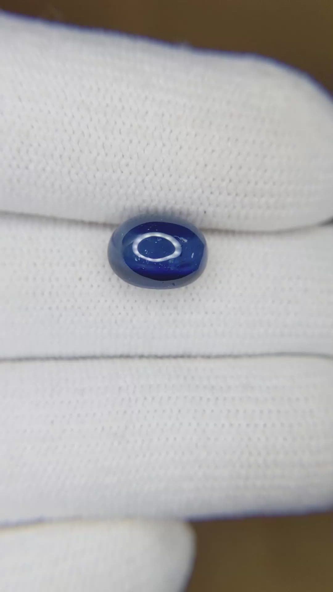 3.87 Ct. Blue Cabochon Sapphire from Ceylon (Sri Lanka) Size Video