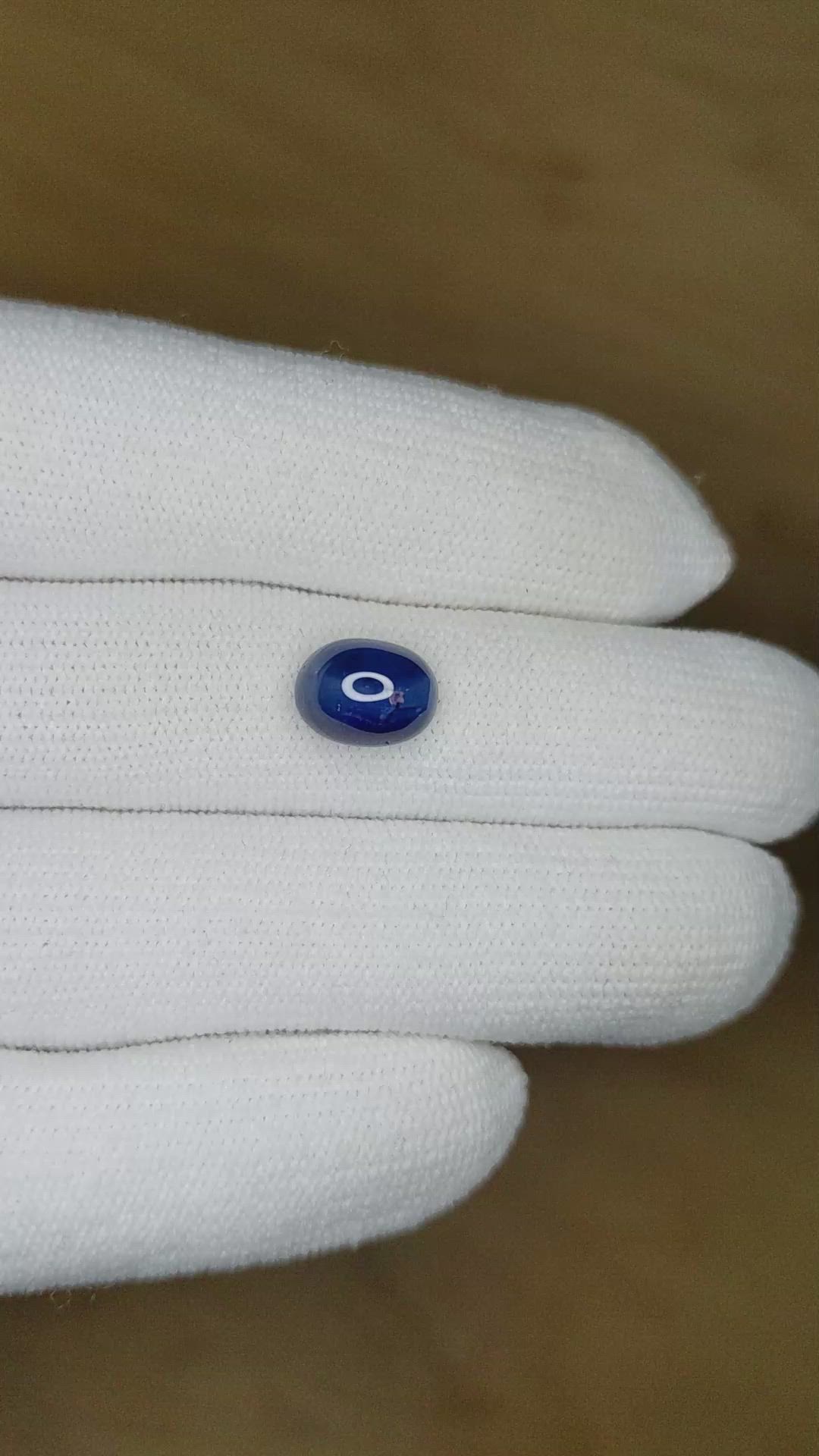 3.87 Ct. Blue Cabochon Sapphire from Ceylon (Sri Lanka) Size Video