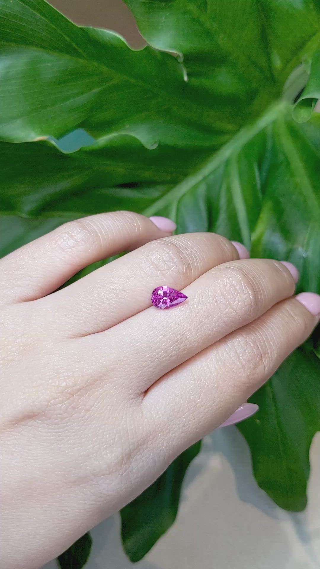 1.42 Ct. Purplish Pink Sapphire from Madagascar Size Video