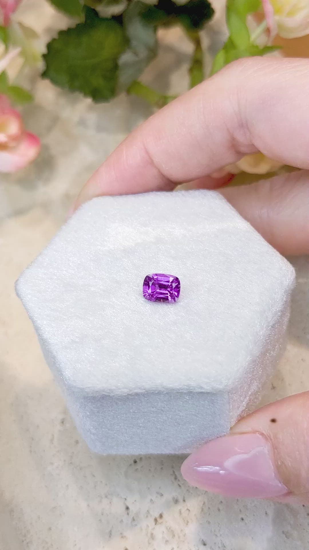 0.98 Ct. Purplish Pink Sapphire from Madagascar Size Video