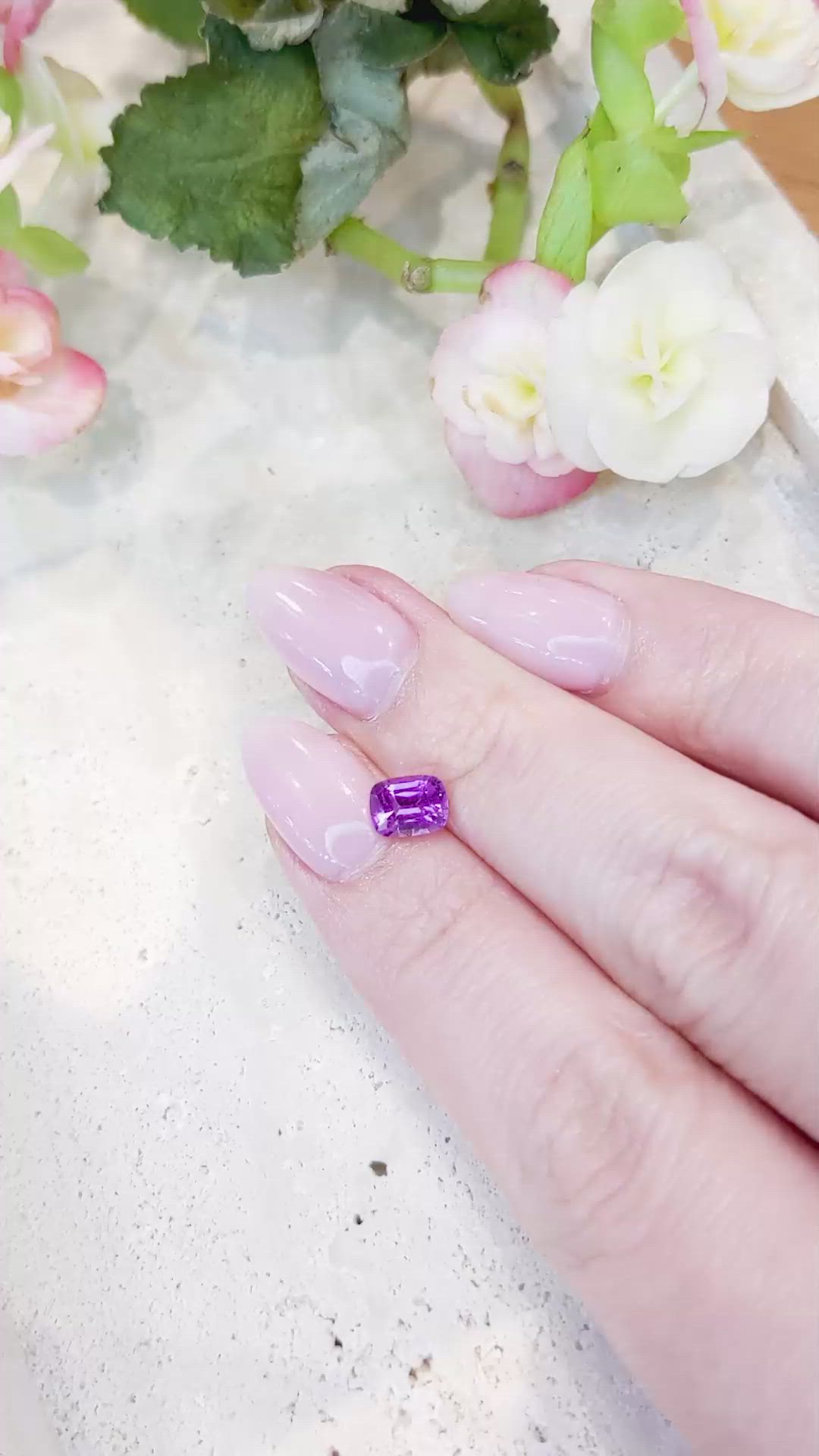 0.98 Ct. Purplish Pink Sapphire from Madagascar Size Video