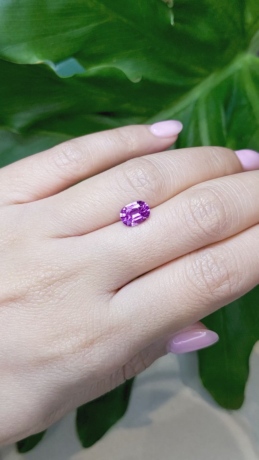1.70 Ct. Purple Sapphire from Madagascar Size Video