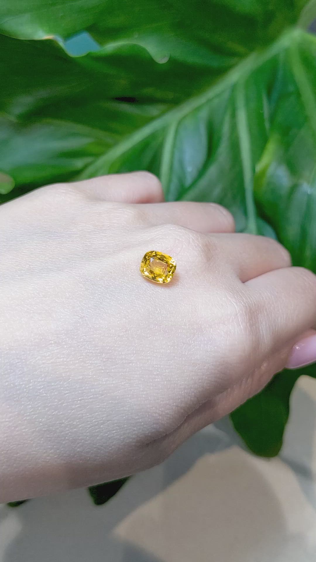 3.06 Ct. Orangish Yellow Sapphire from Ceylon (Sri Lanka) Size Video