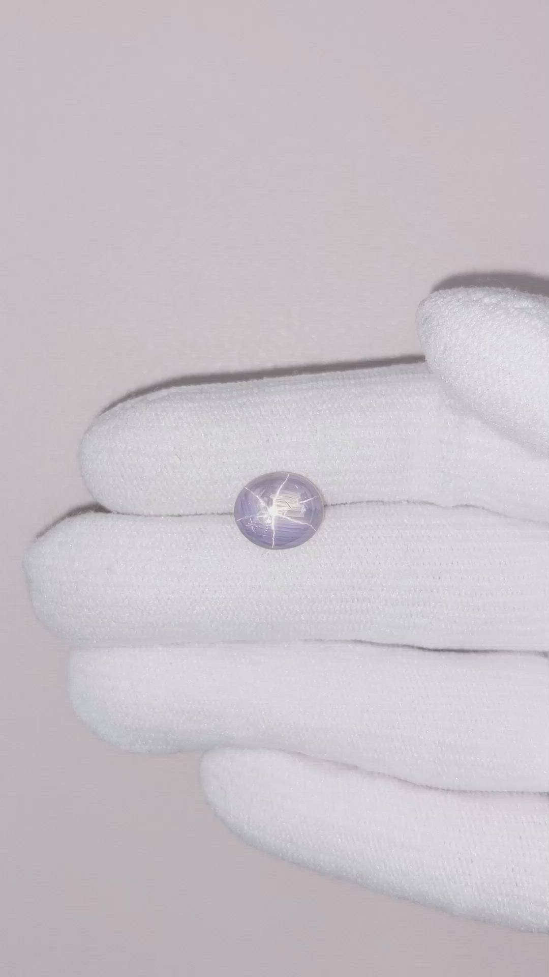5.89 Ct. Bluish Purple Star Sapphire from Ceylon (Sri Lanka) Size Video