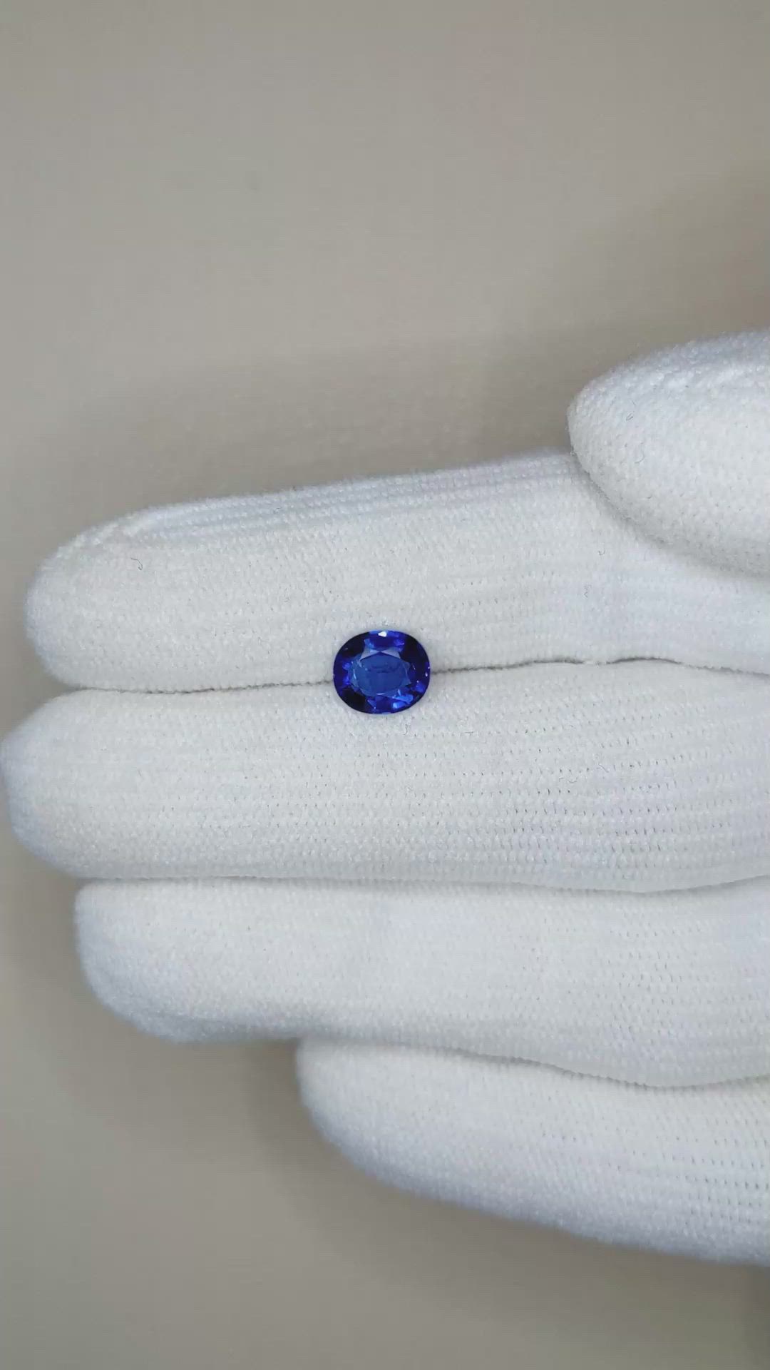 1.22 Ct. Blue Sapphire from Ceylon (Sri Lanka) Size Video