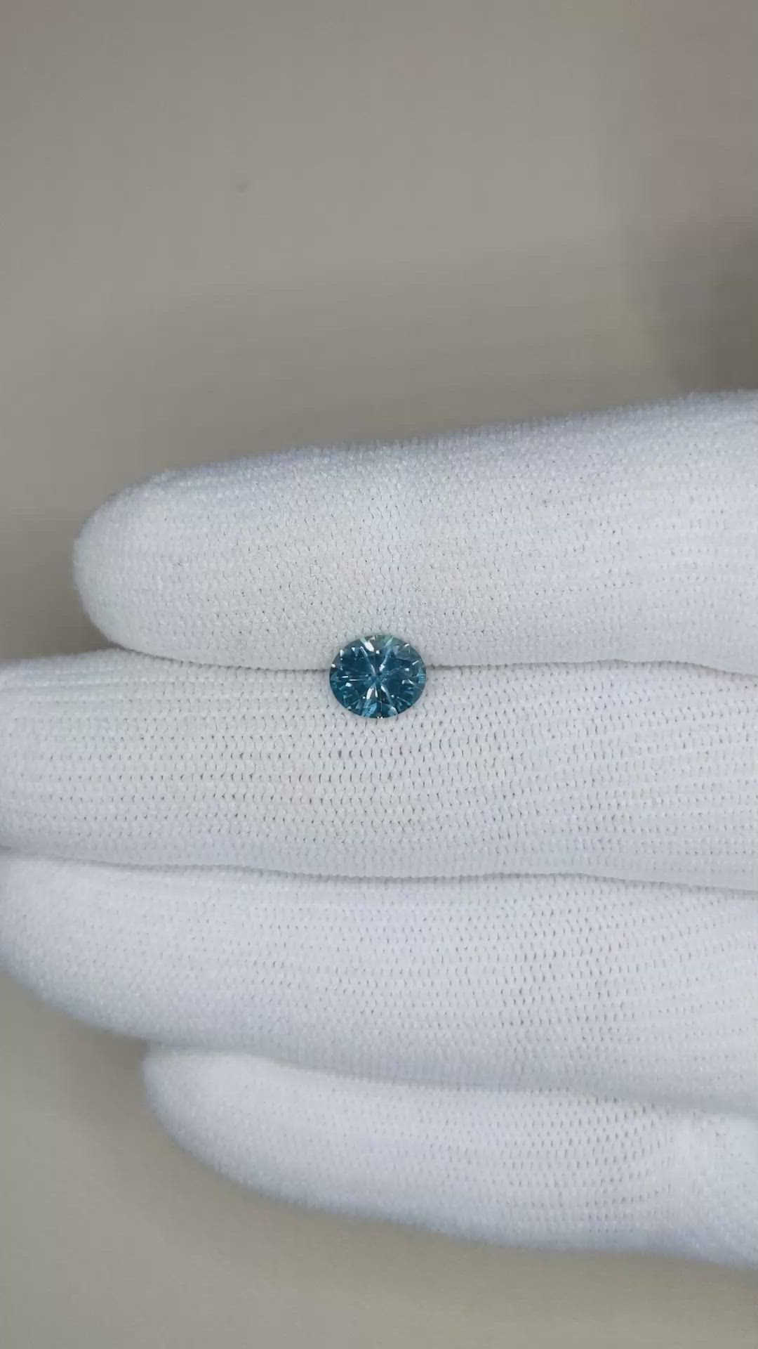 1.32 Ct. Greenish Blue Sapphire from Montana Size Video