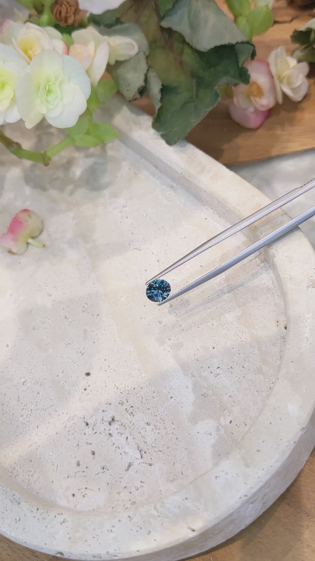 1.32 Ct. Greenish Blue Sapphire from Montana Size Video