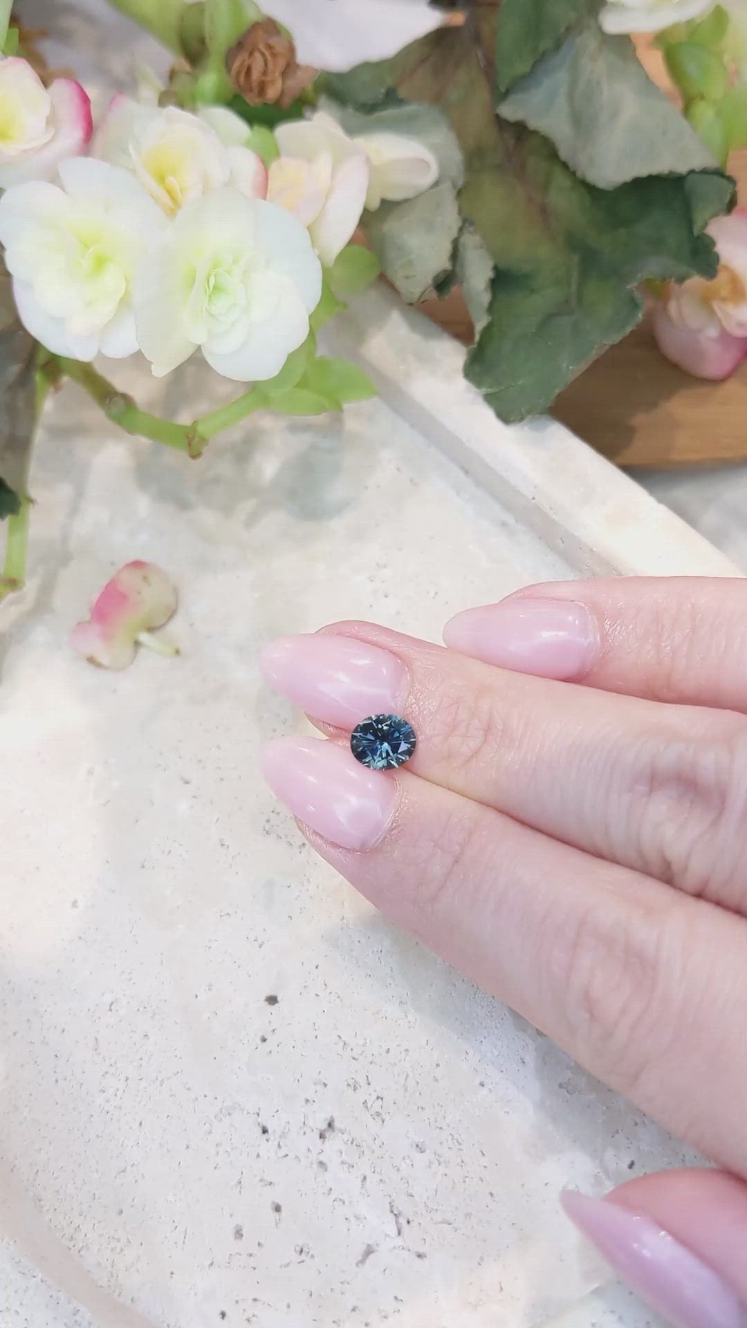 1.32 Ct. Greenish Blue Sapphire from Montana Size Video