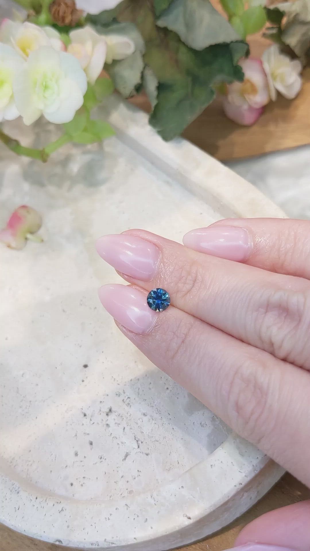 0.79 Ct. Blue Sapphire from Montana Size Video