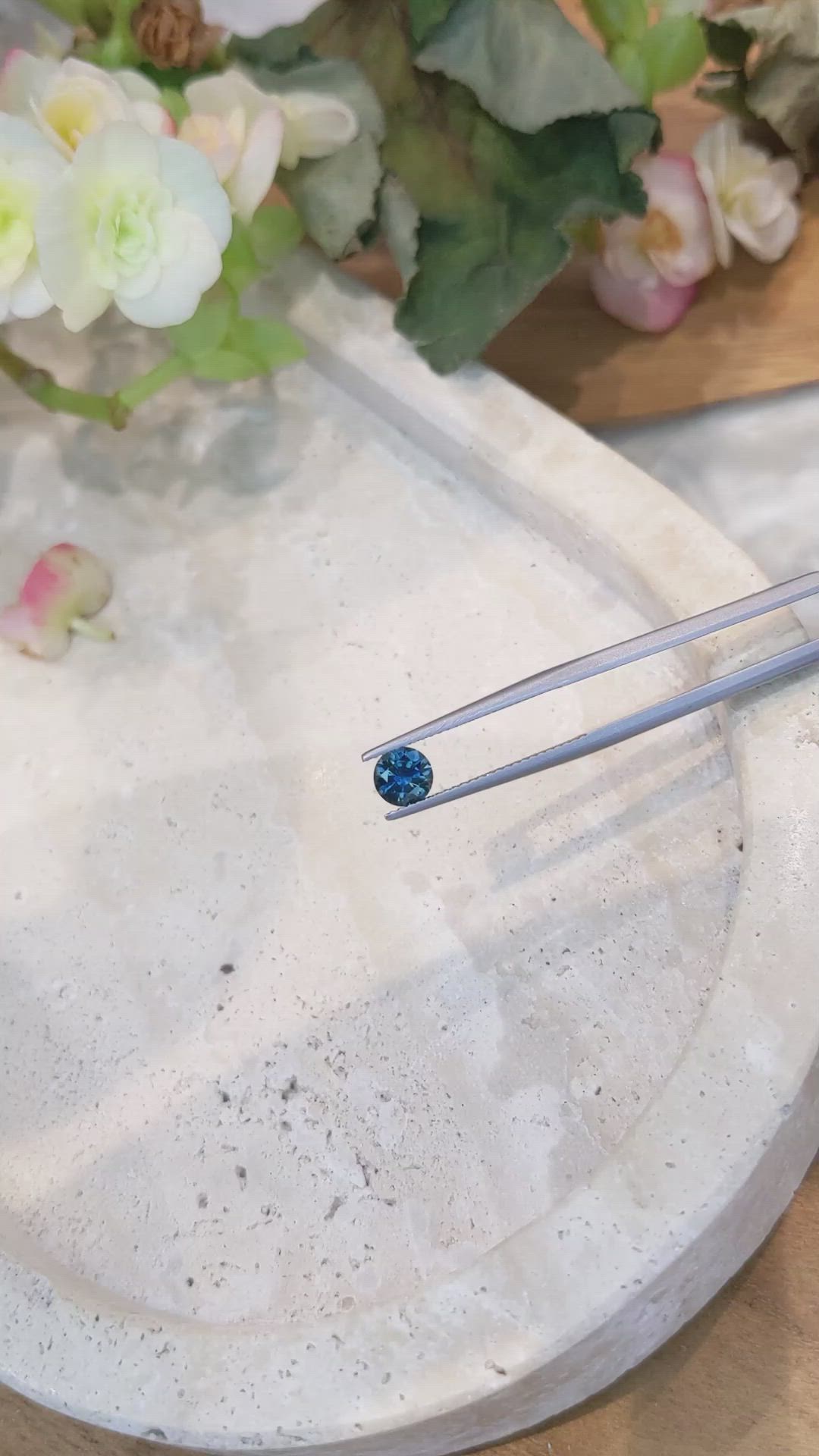0.79 Ct. Blue Sapphire from Montana Size Video