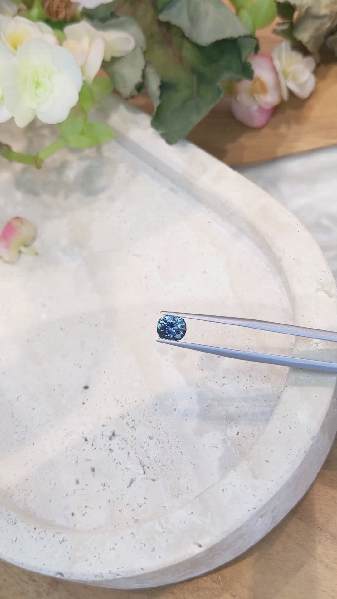 1.23 Ct. Greenish Blue Sapphire from Montana Size Video