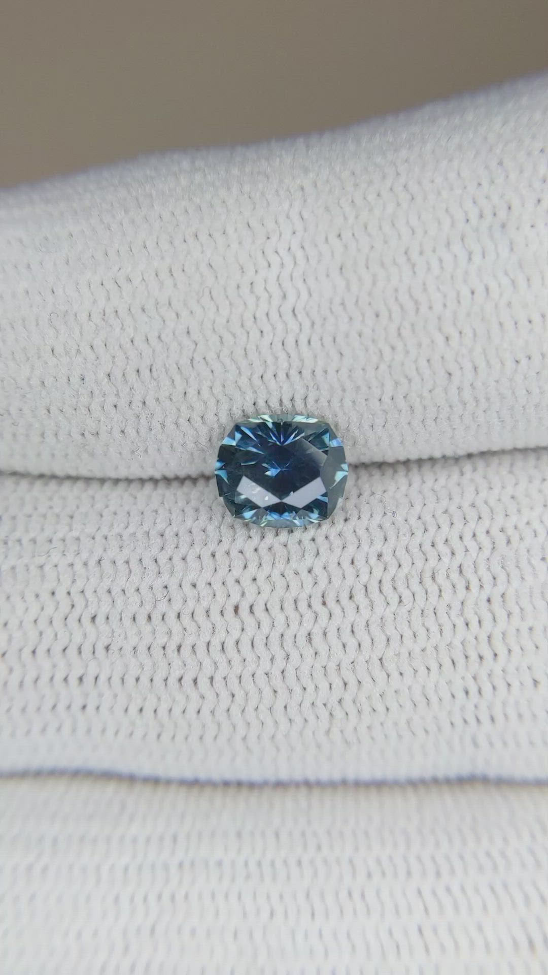 1.23 Ct. Greenish Blue Sapphire from Montana Size Video