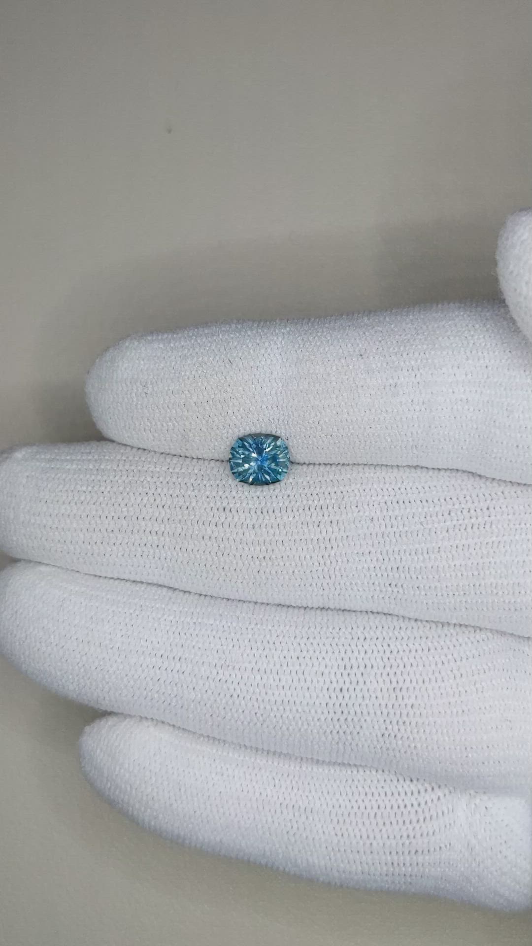 1.23 Ct. Greenish Blue Sapphire from Montana Size Video