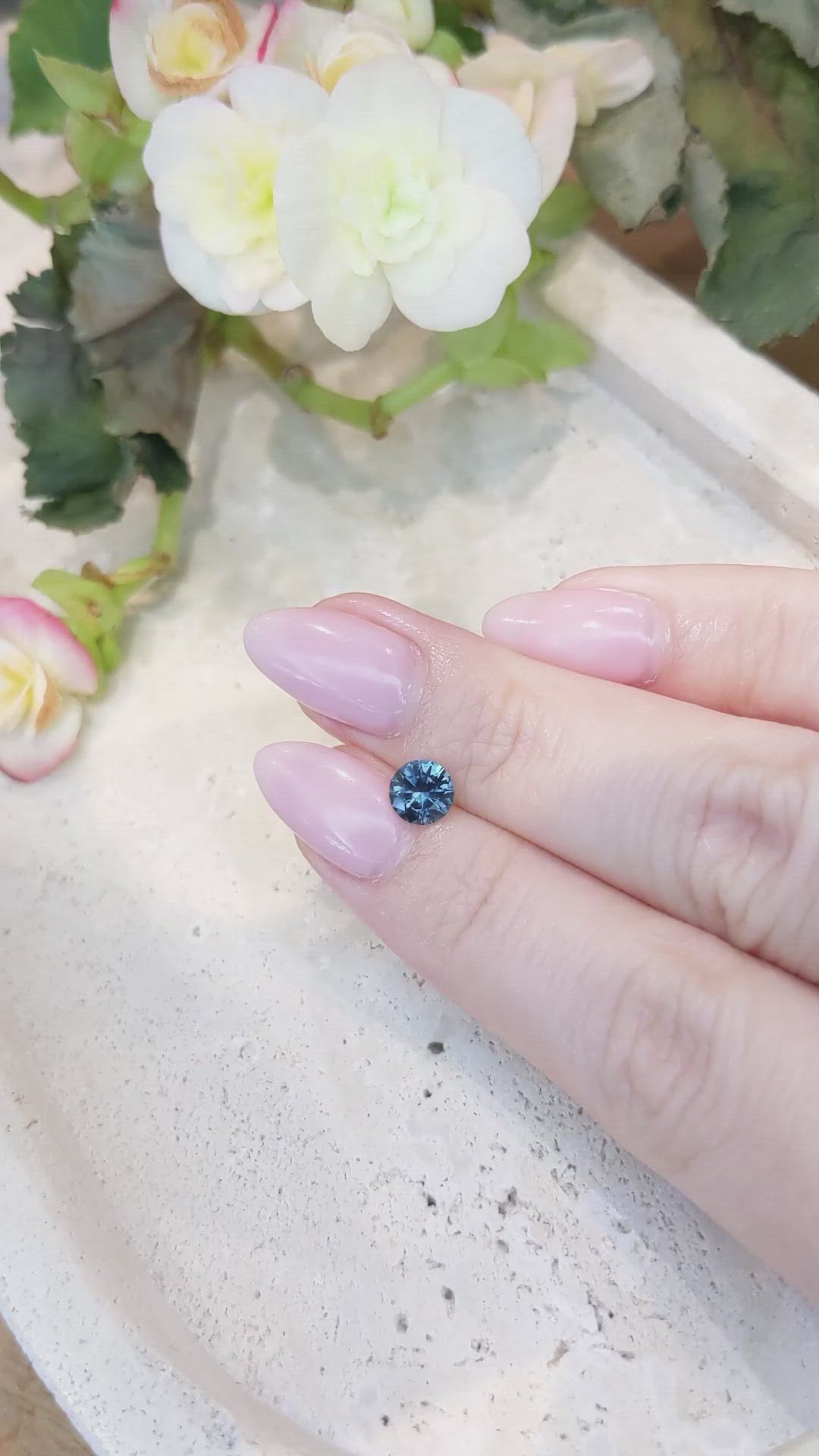 0.82 Ct. Greenish Blue Sapphire from Montana Size Video