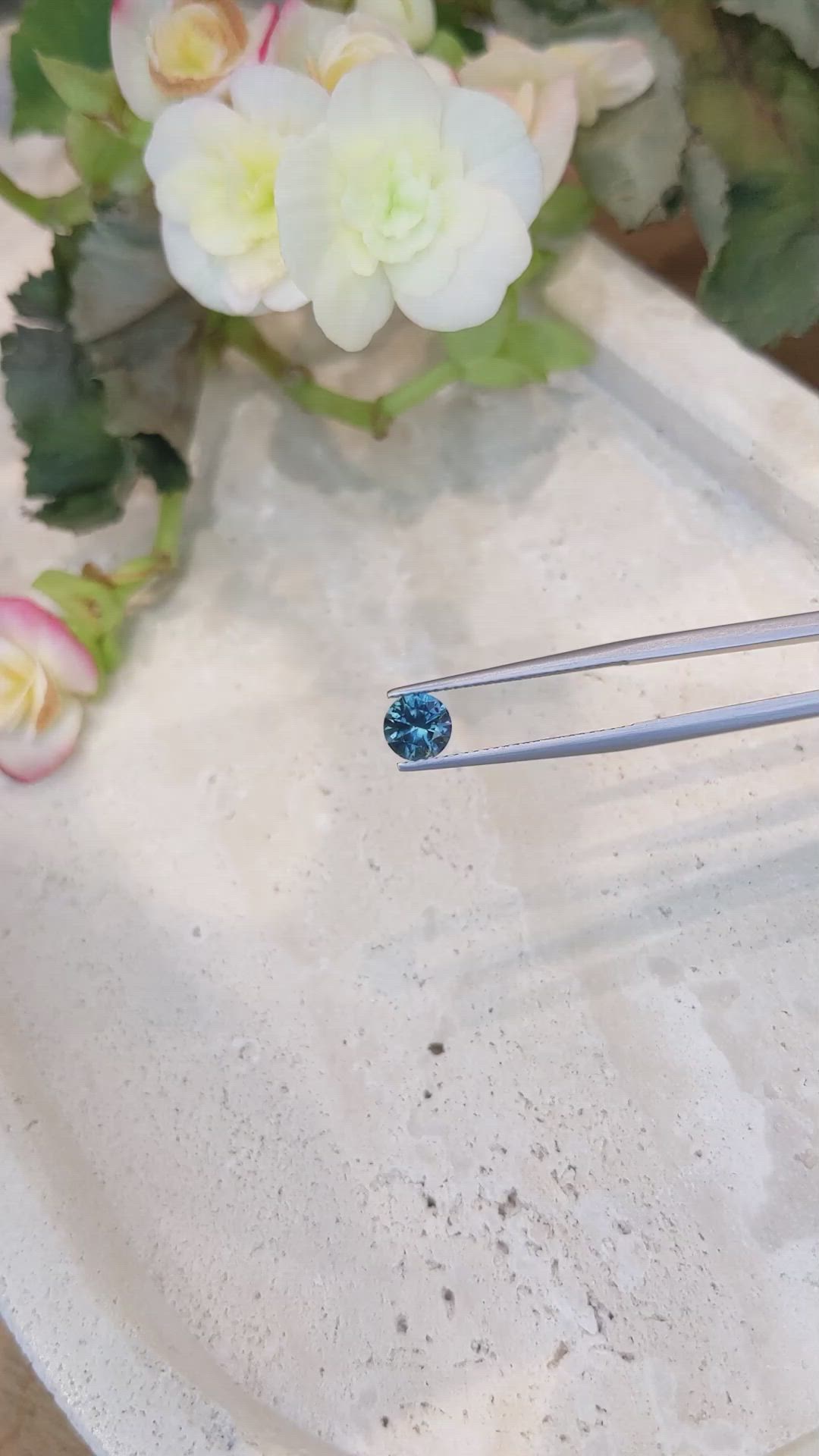 0.82 Ct. Greenish Blue Sapphire from Montana Size Video