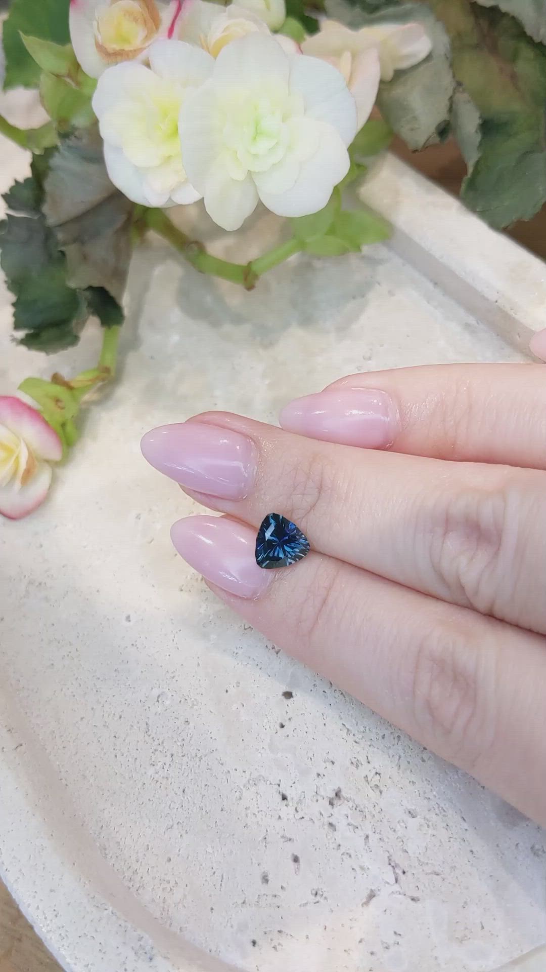 1.65 Ct. Greenish Blue Sapphire from Montana Size Video