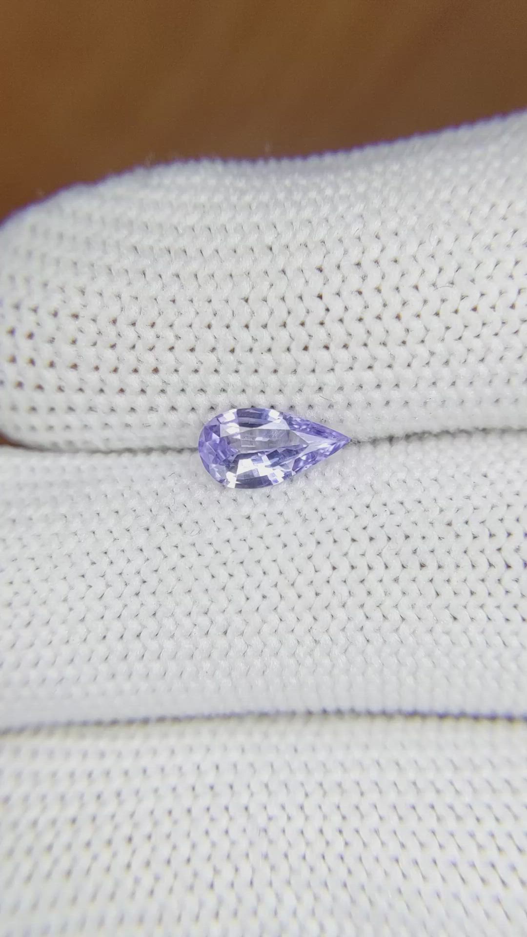 0.66 Ct. Violet Sapphire from Ceylon (Sri Lanka) Size Video