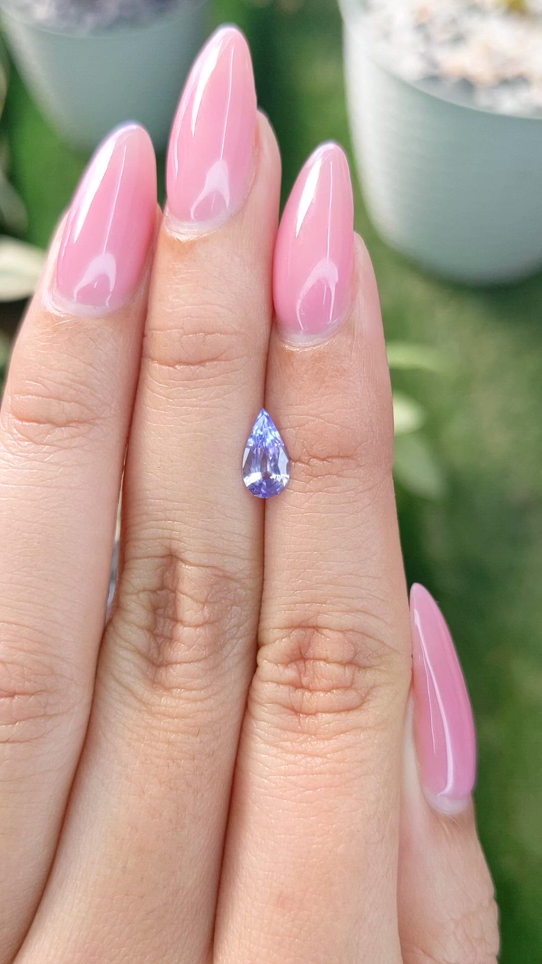 0.66 Ct. Violet Sapphire from Ceylon (Sri Lanka) Size Video