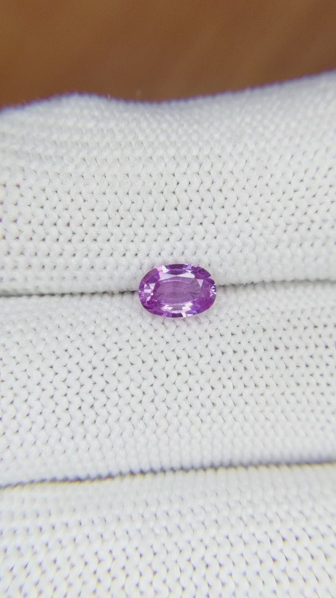 0.74 Ct. Pinkish Purple Sapphire from Ceylon (Sri Lanka) Size Video