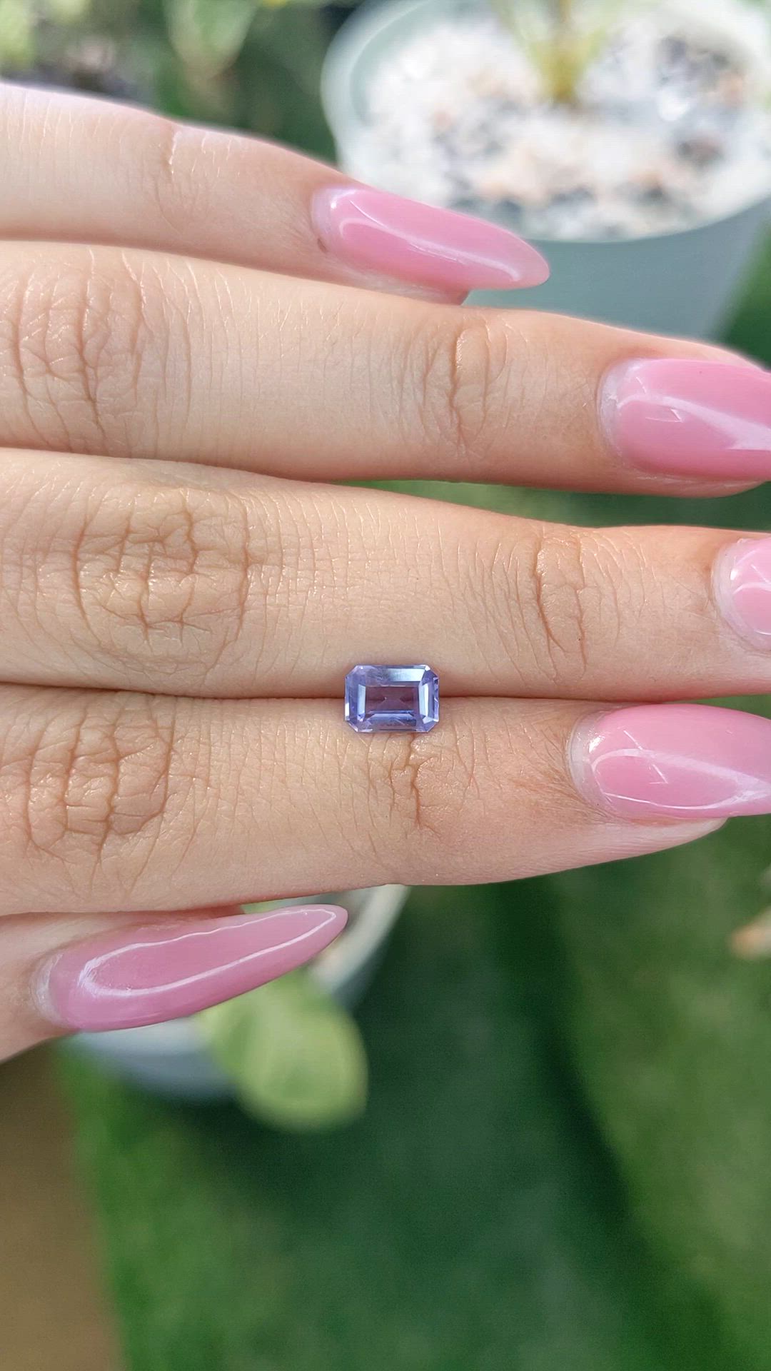 0.82 Ct. Violet Sapphire from Ceylon (Sri Lanka) Size Video