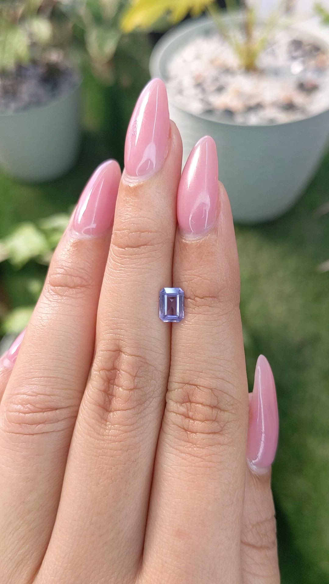 0.82 Ct. Violet Sapphire from Ceylon (Sri Lanka) Size Video