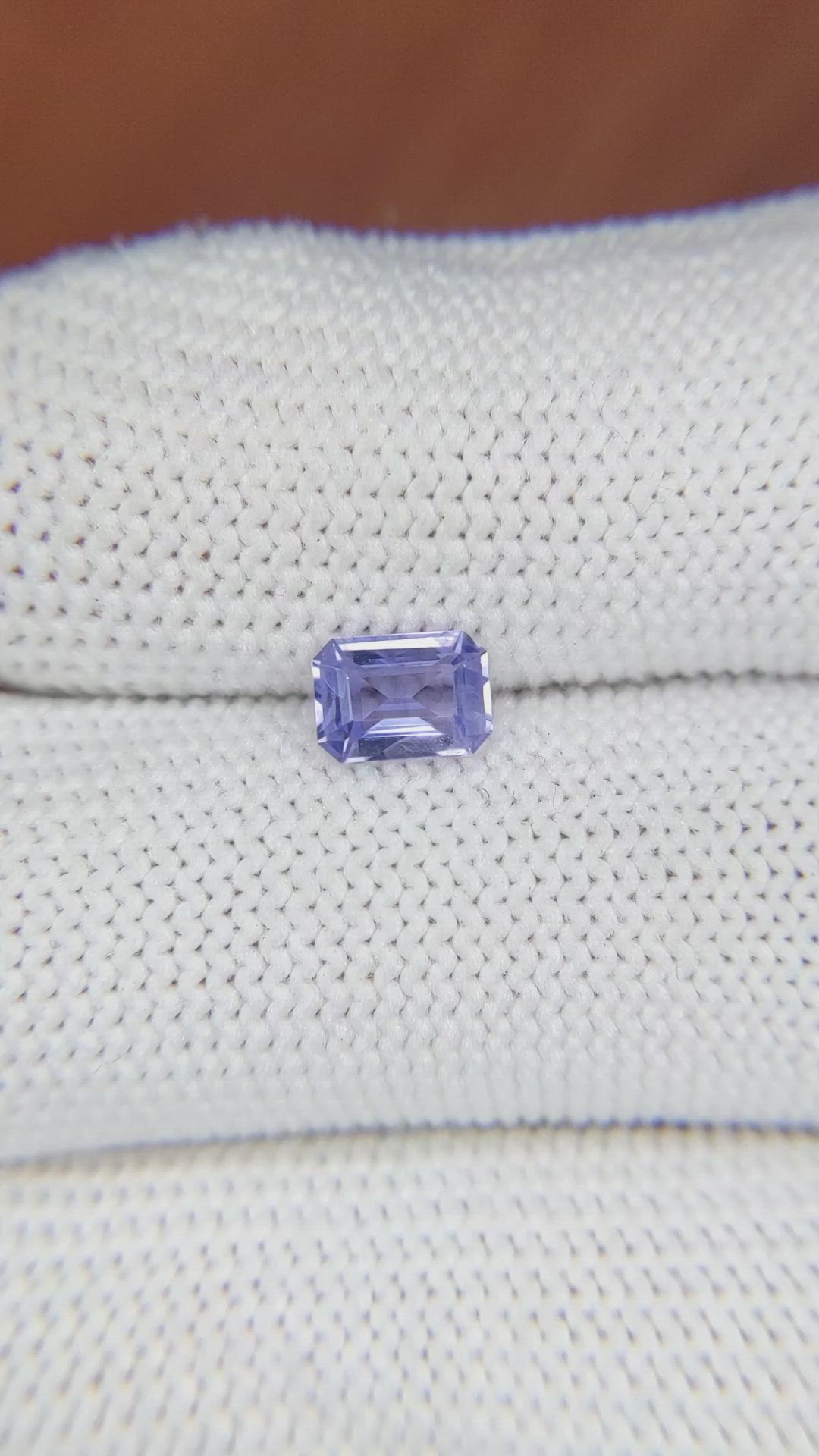 0.82 Ct. Violet Sapphire from Ceylon (Sri Lanka) Size Video