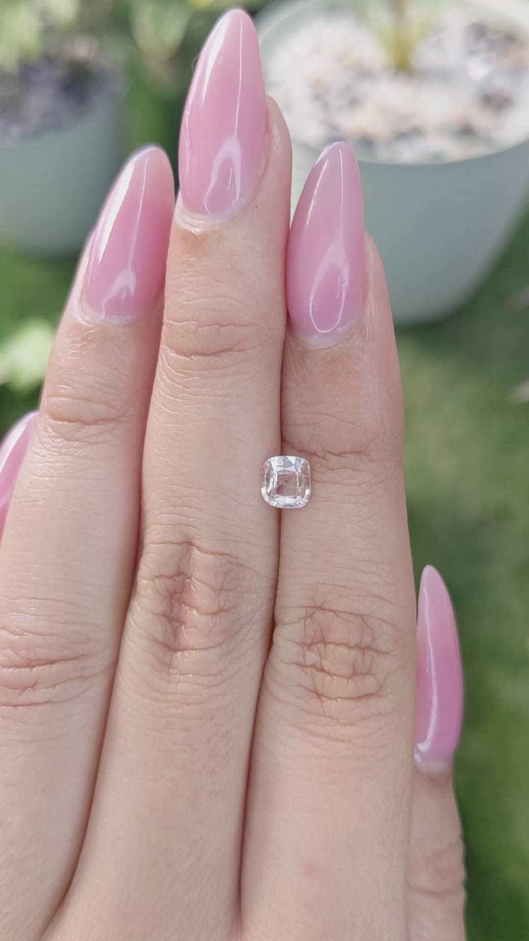0.68 Ct. Peach Sapphire from Ceylon (Sri Lanka) Size Video