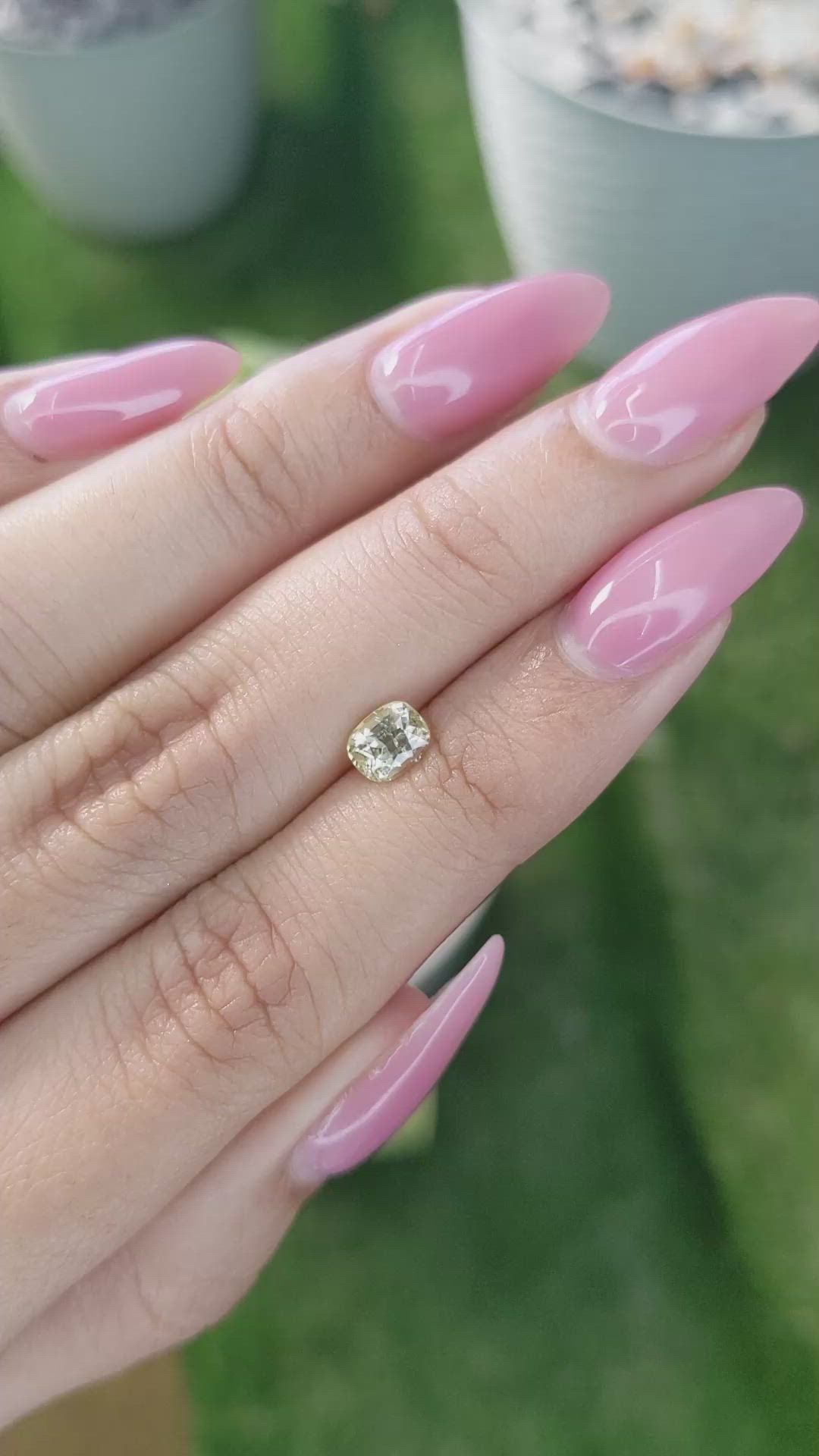 0.88 Ct. Yellow Sapphire from Ceylon (Sri Lanka) Size Video